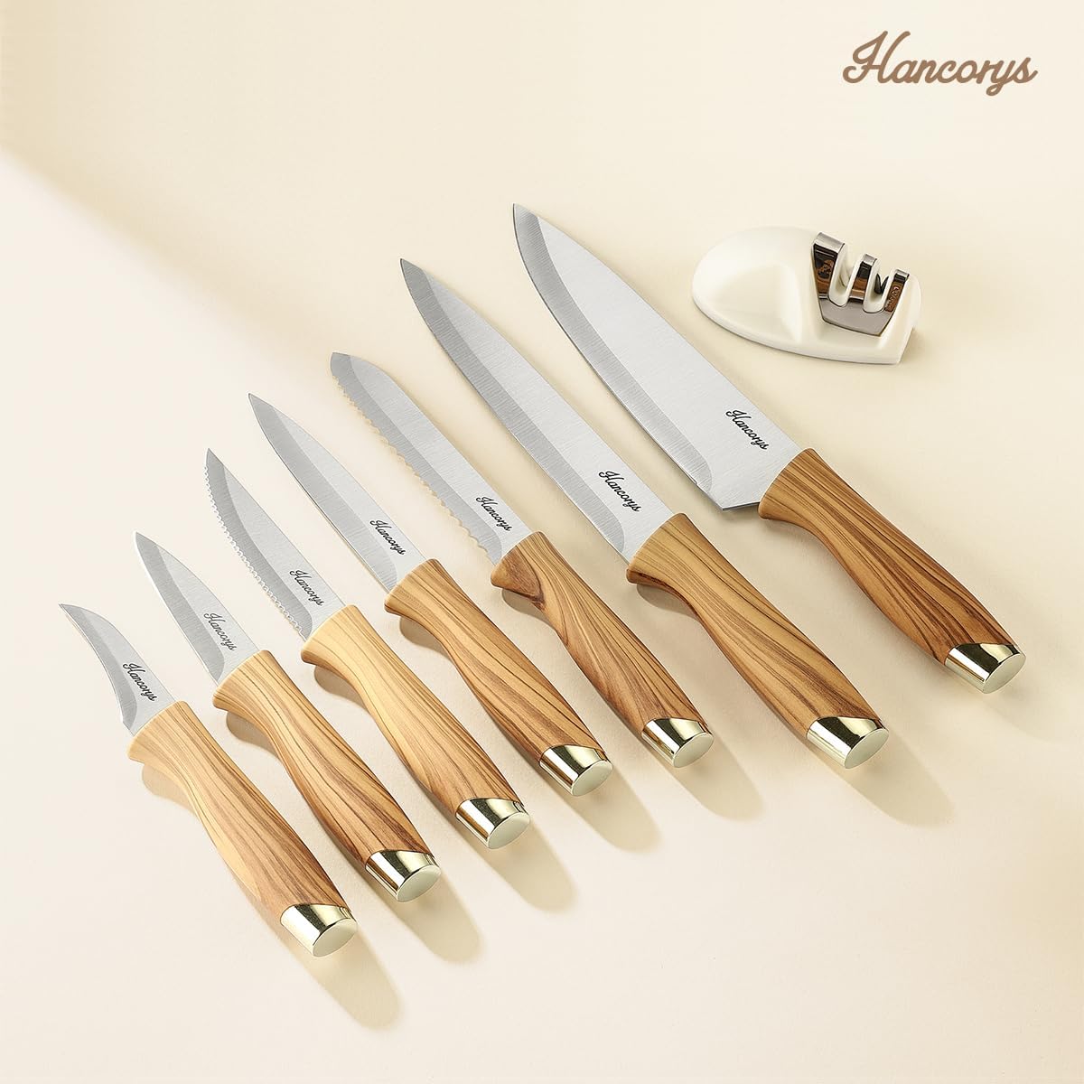 Hancorys Juego de cuchillos, juego de cuchillos de cocina de 15 pie...