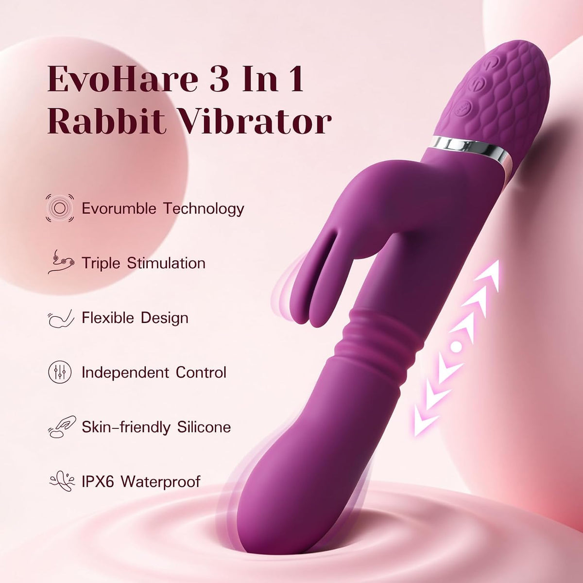 Tracy's Dog Evohare 3 en 1 G Spot Conejo Vibrador Adulto Juguet...