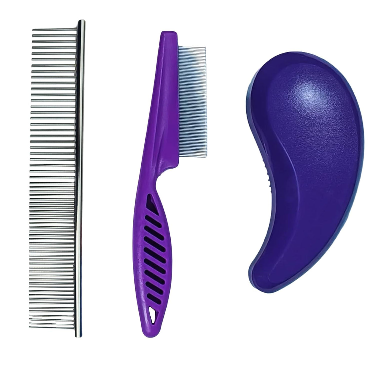 MAEELOU Kit de aseo de cepillo para cachorros de 3 piezas (morado o...