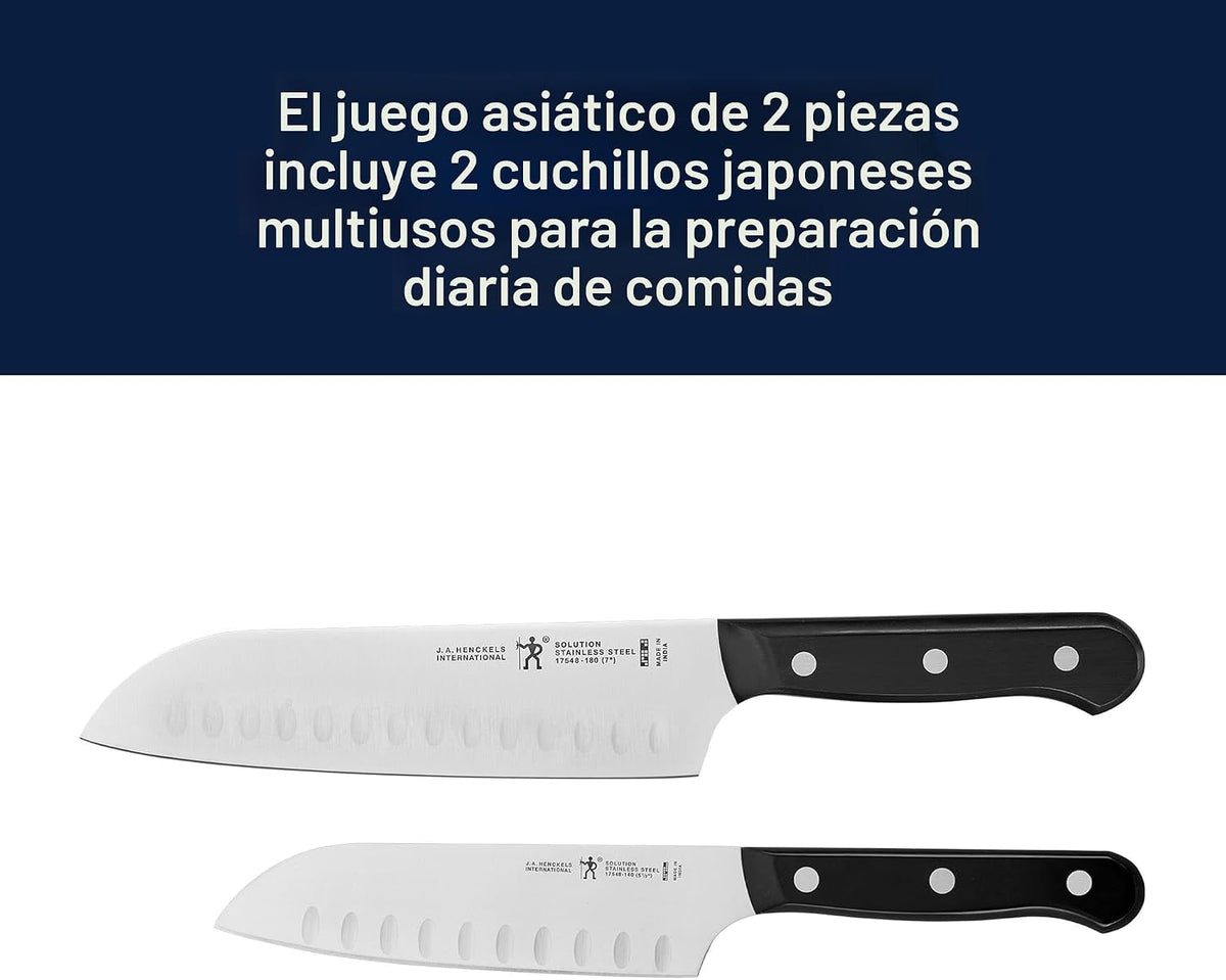 HENCKELS Solution Razor-Sharp - Juego de cuchillos Santoku de 5 pul...