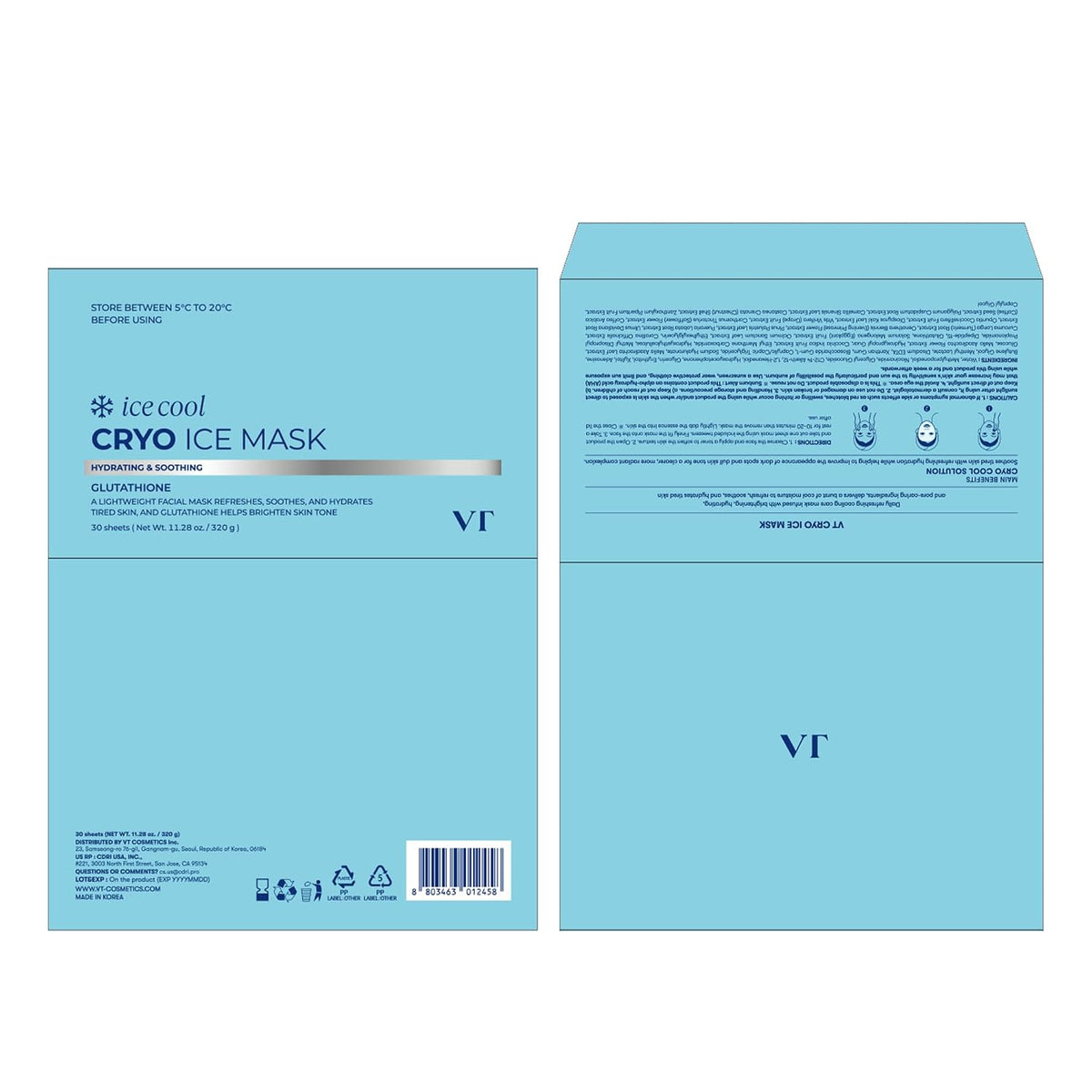 VT COSMETICS Mascarilla Cryo Ice Cool (30 hojas)