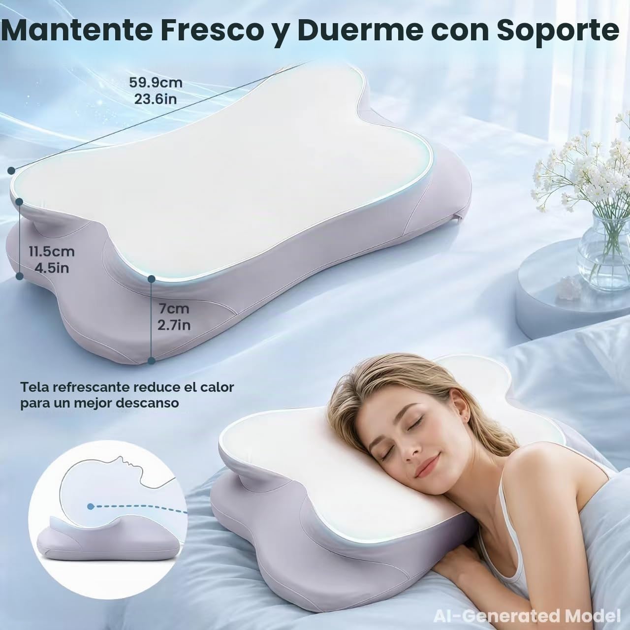 LOHAIGPJ Almohada de espuma viscoelástica cervical mejorada 2.0 2.0...