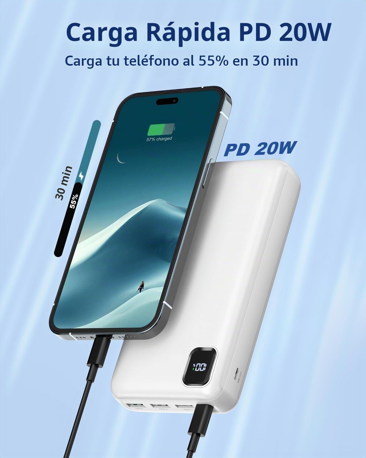 Eliegntist Cargador portátil de 50000 mAh, cargador de batería exte...
