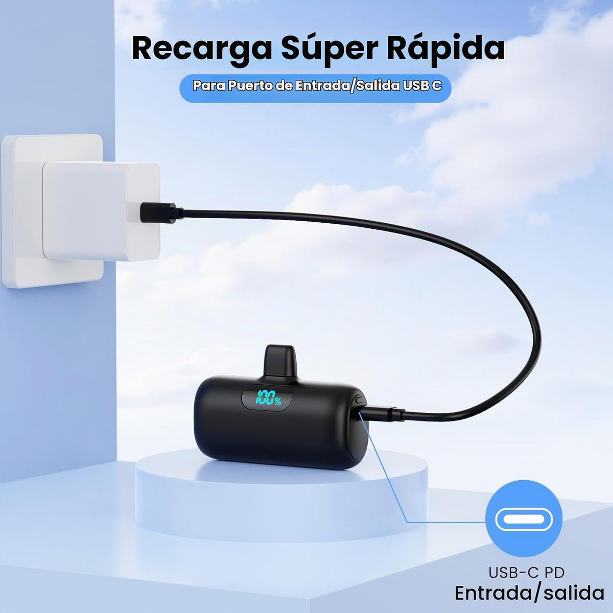 [Paquete de 2] Cargador portátil para iPhone 17\/16\/15, mini USB C...