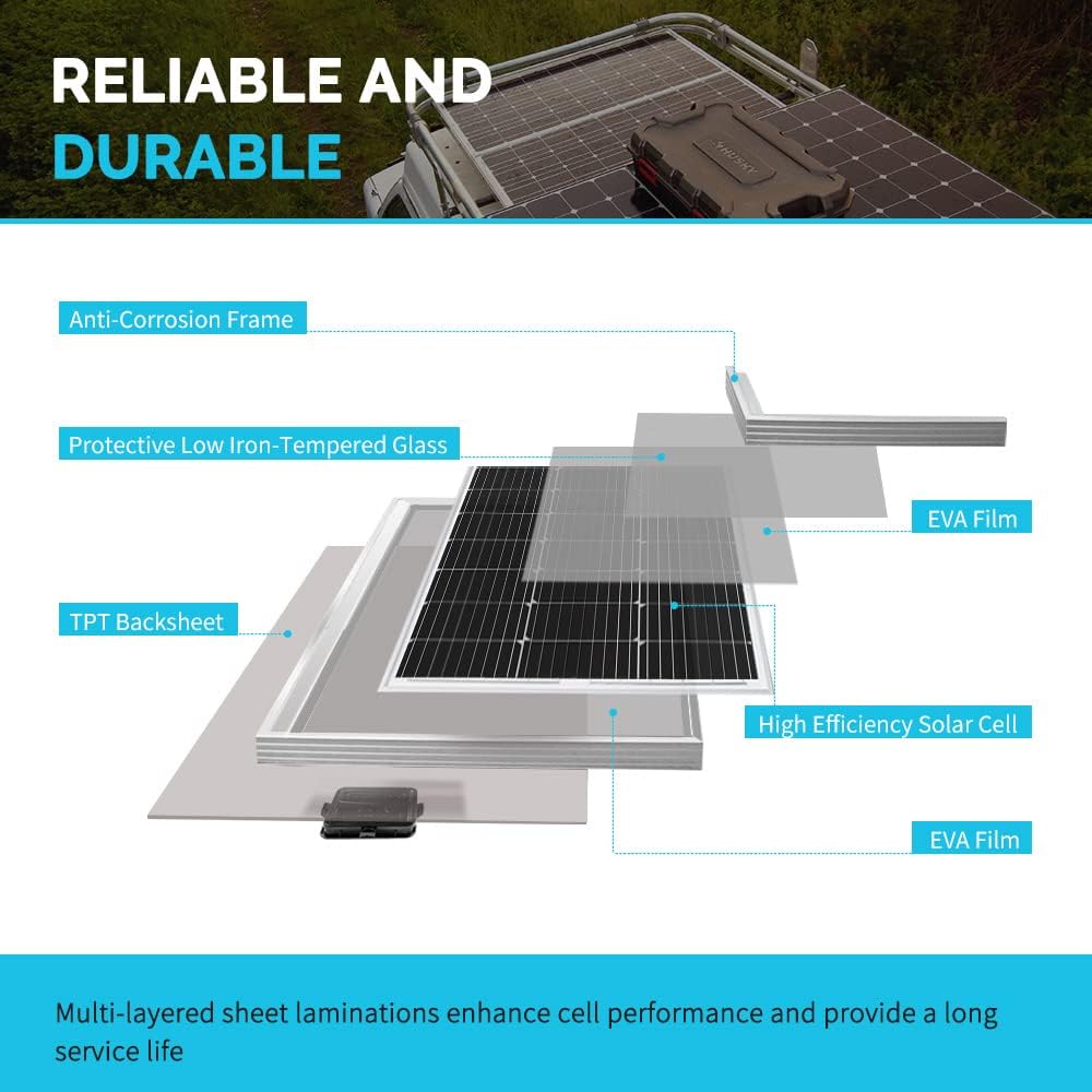 Renogy - Kit de panel solar monocristalino para caravana de 200 vat...