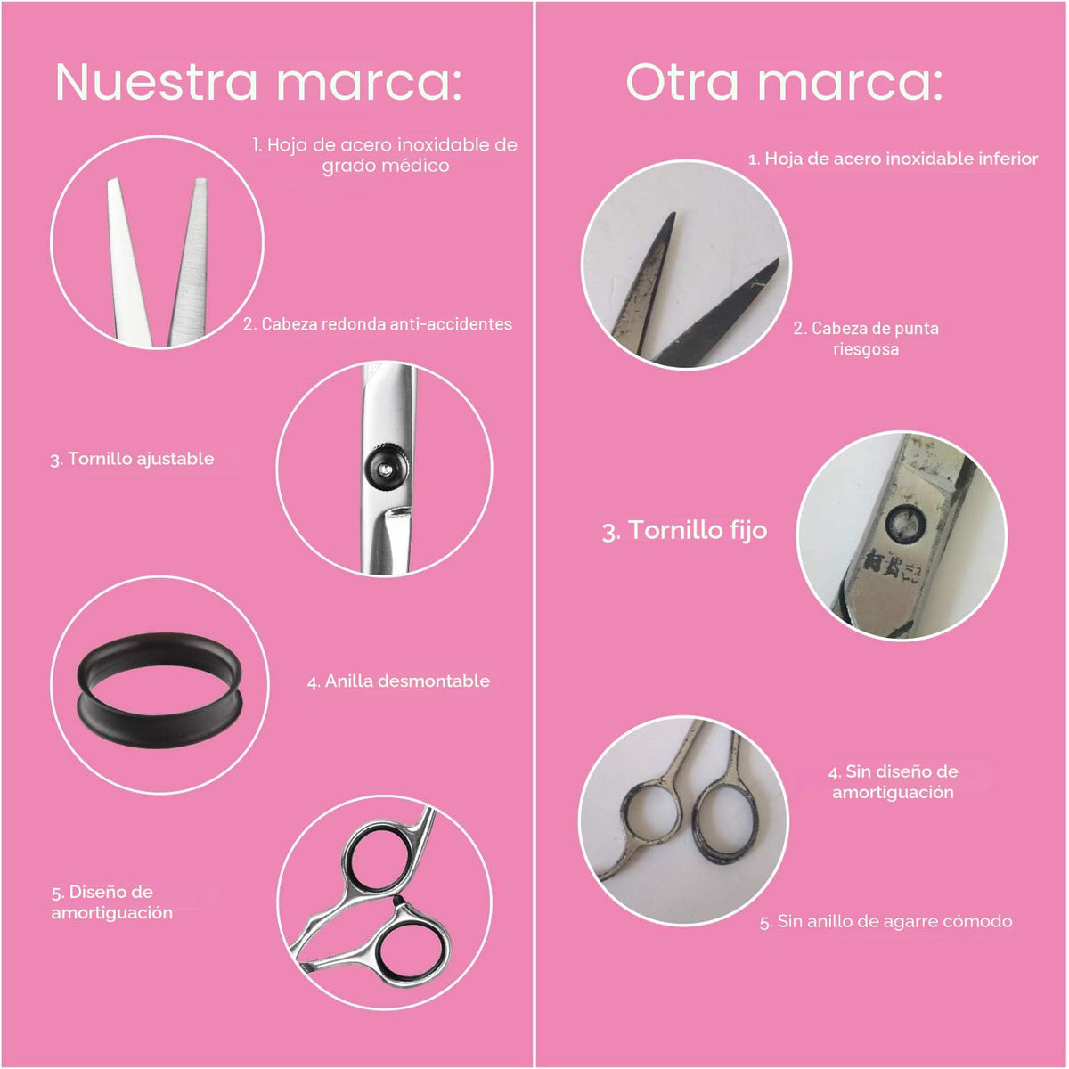Fcysy Tijeras de corte de cabello, tijeras de peluquería profesiona...