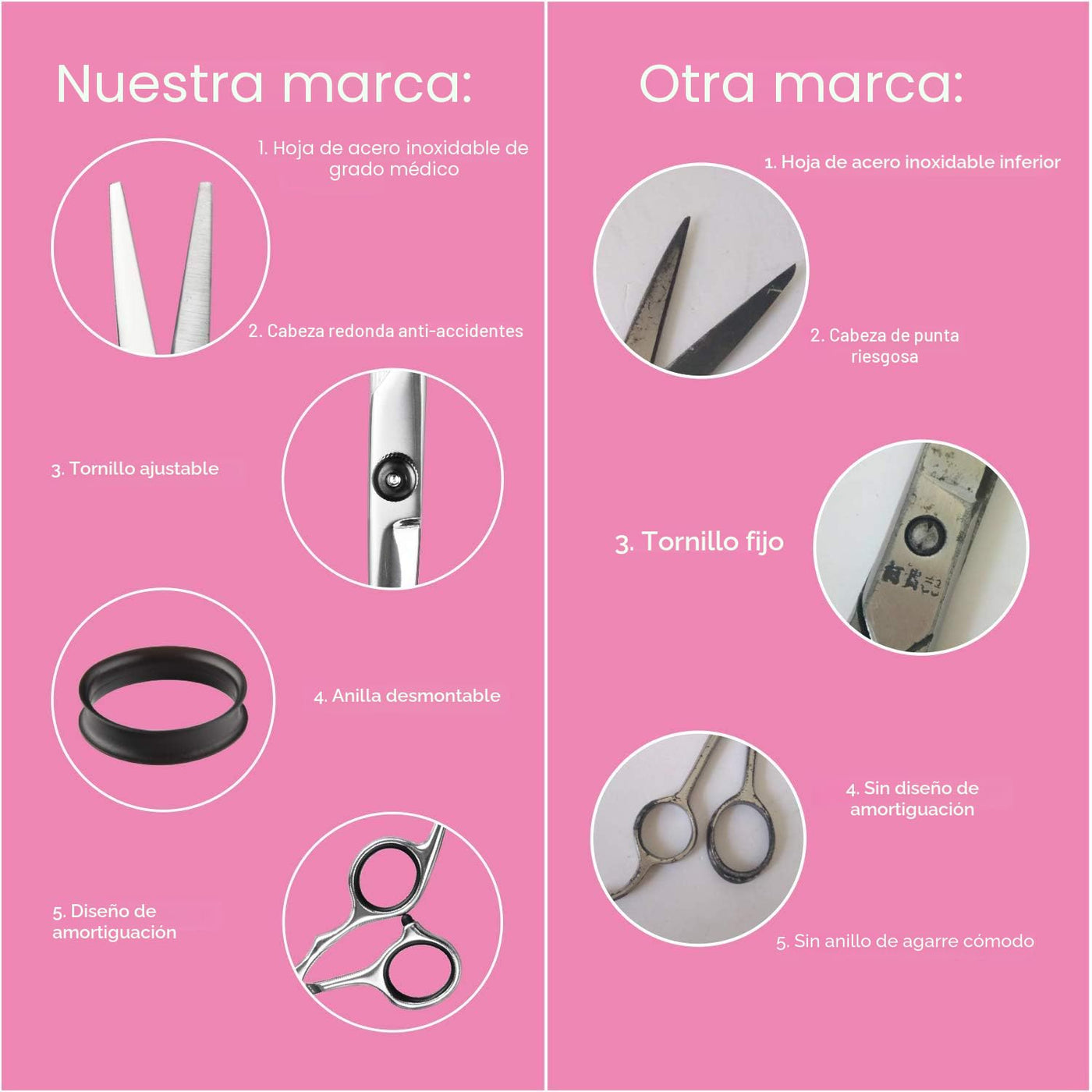 Fcysy Tijeras de corte de cabello, tijeras de peluquería profesiona...