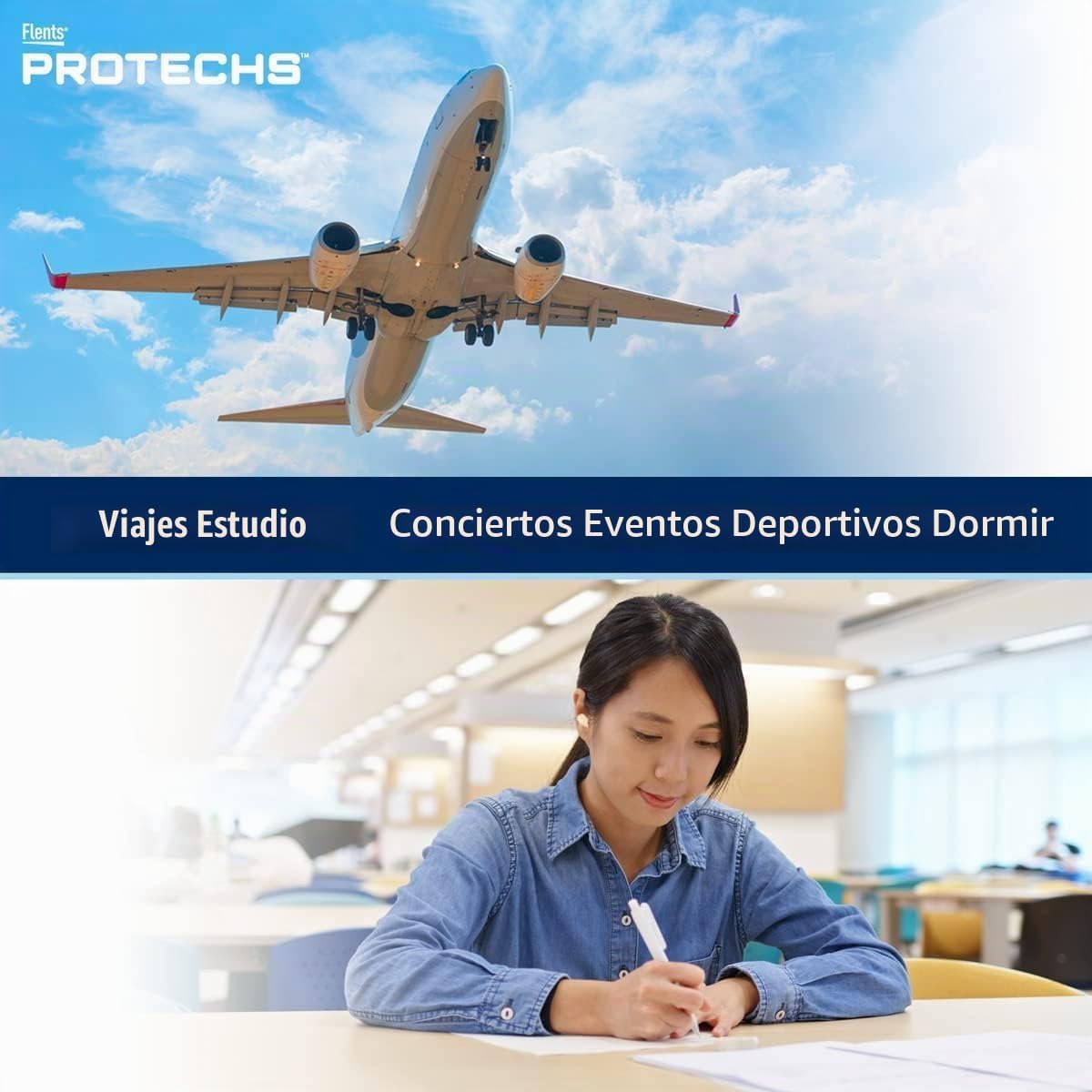 Flents Protechs Contorneado para los oídos Comfort NRR 32, 10 pares...