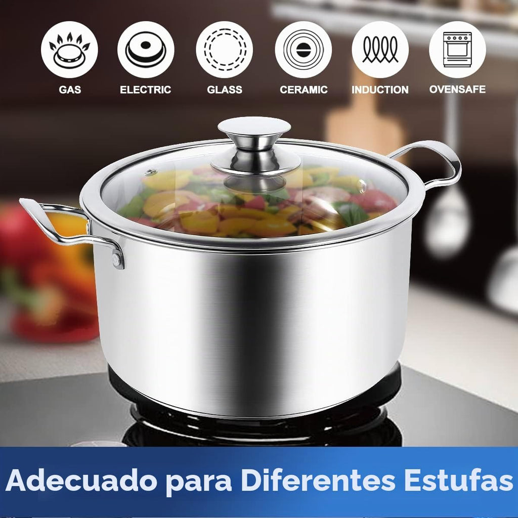 Aufranc Juego de ollas y sartenes de 10 piezas, juego de utensilios...