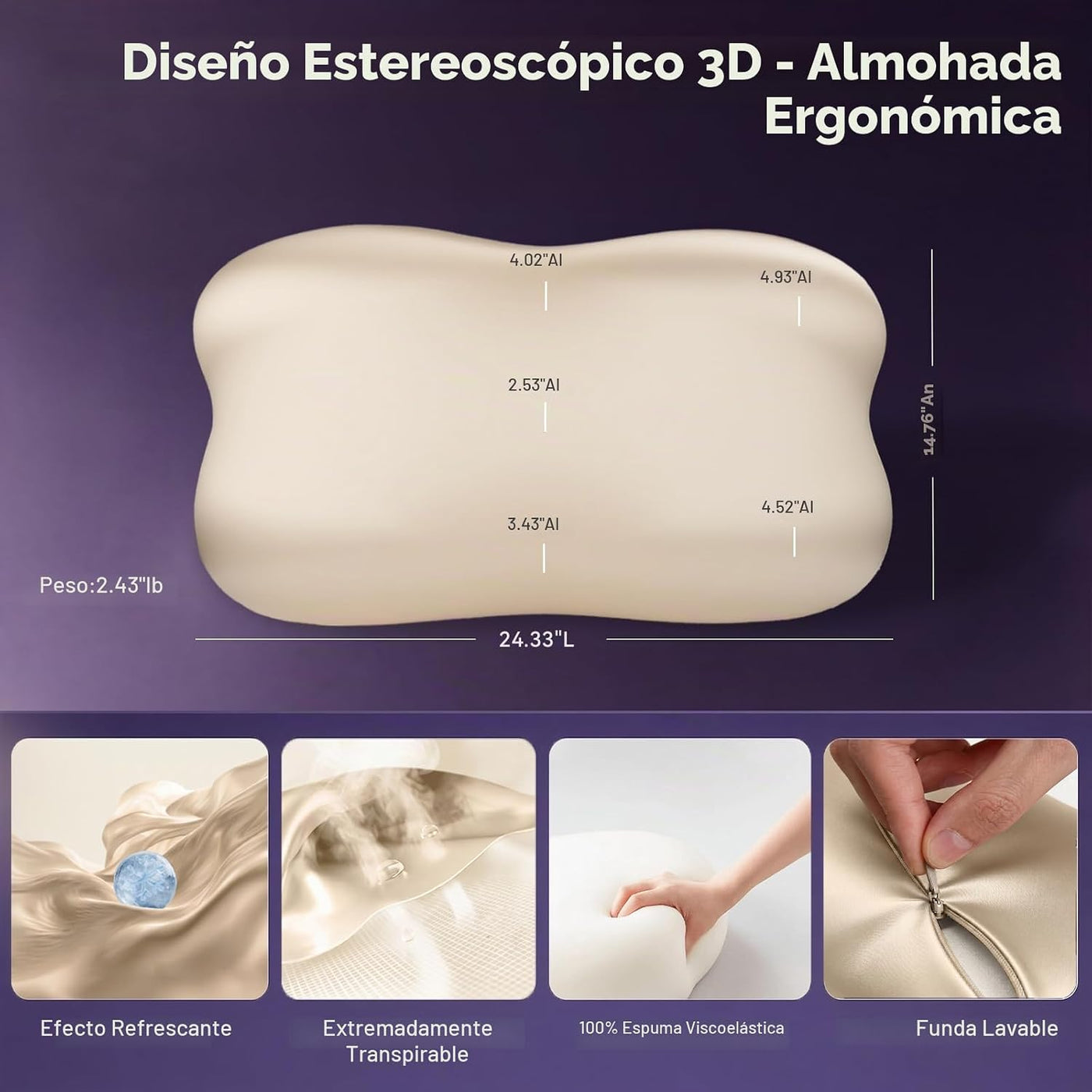 Almohada refrescante para el cuello cervical Dayme y almohada de es...