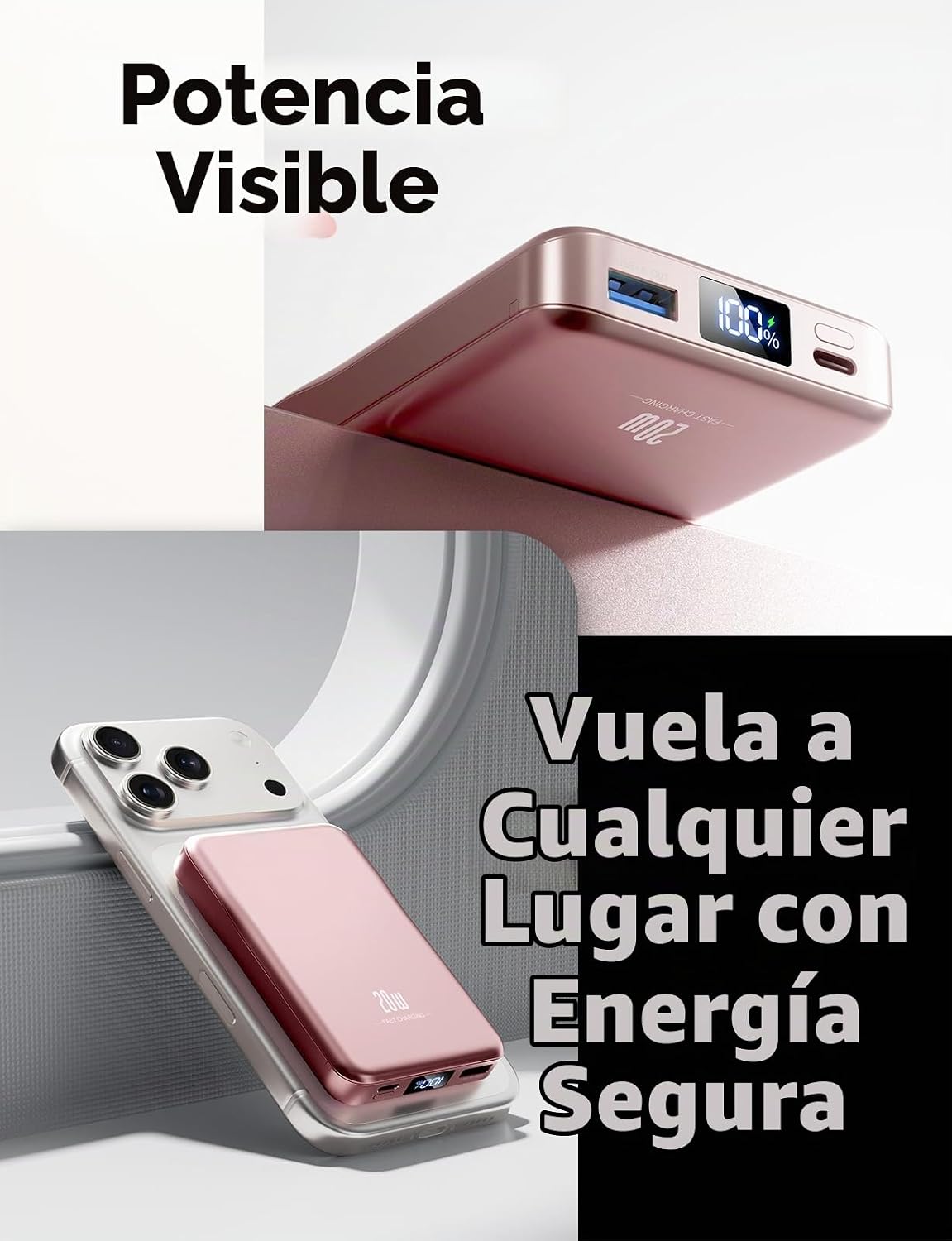 Cargador portátil magnético de 10000 mAh, carga rápida para batería...