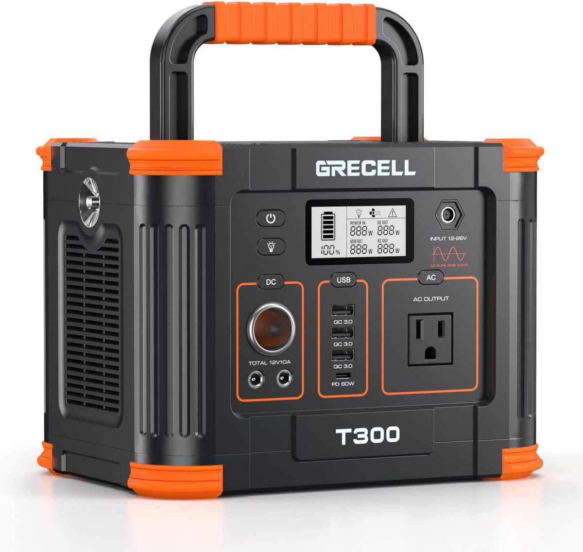 GRECELL Estación de energía portátil 330W (pico 600W) 288.6Wh gener...