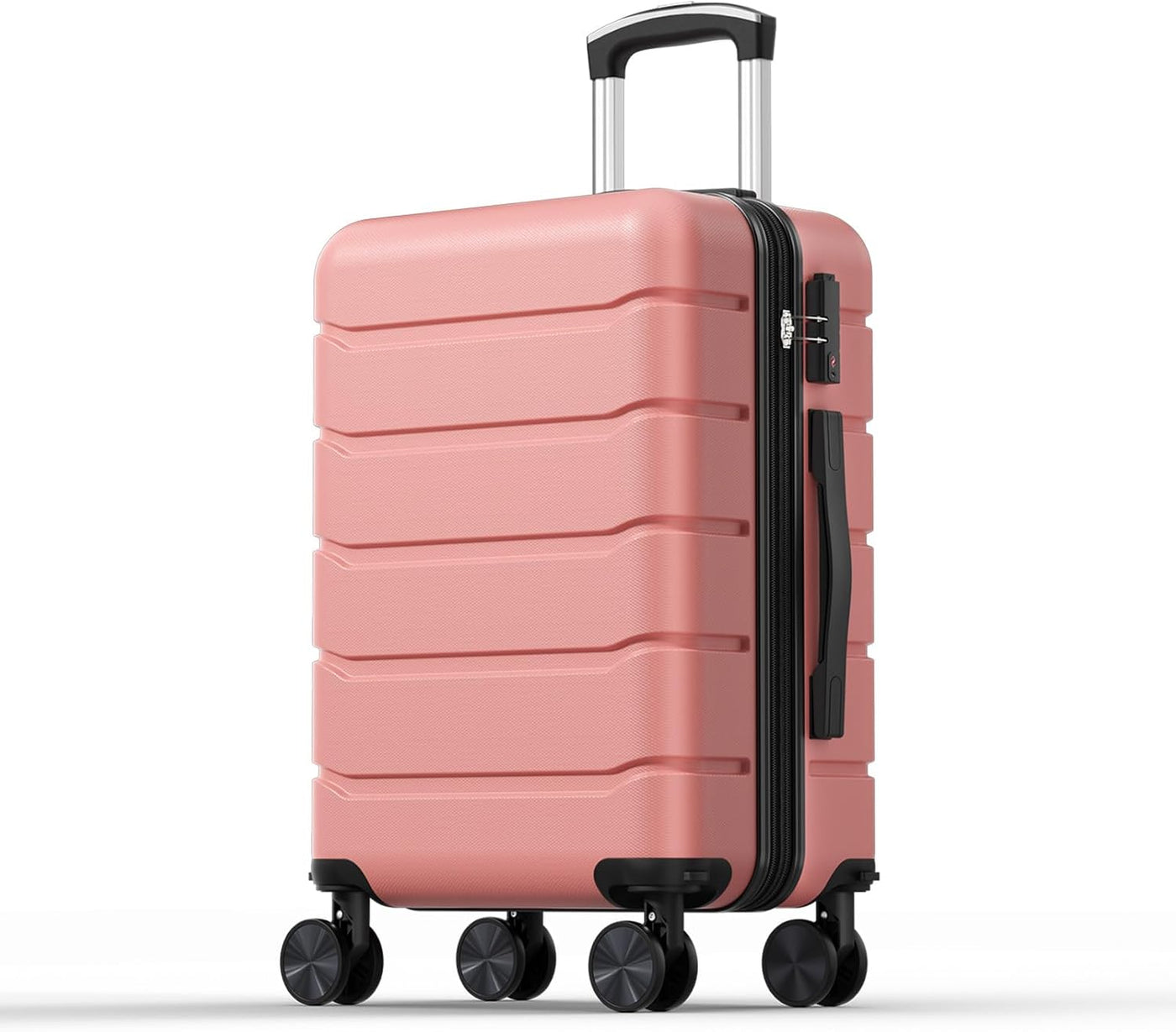 NEWBULIG Equipaje de mano, Maleta de carcasa rígida, negro, Rosa, 2...