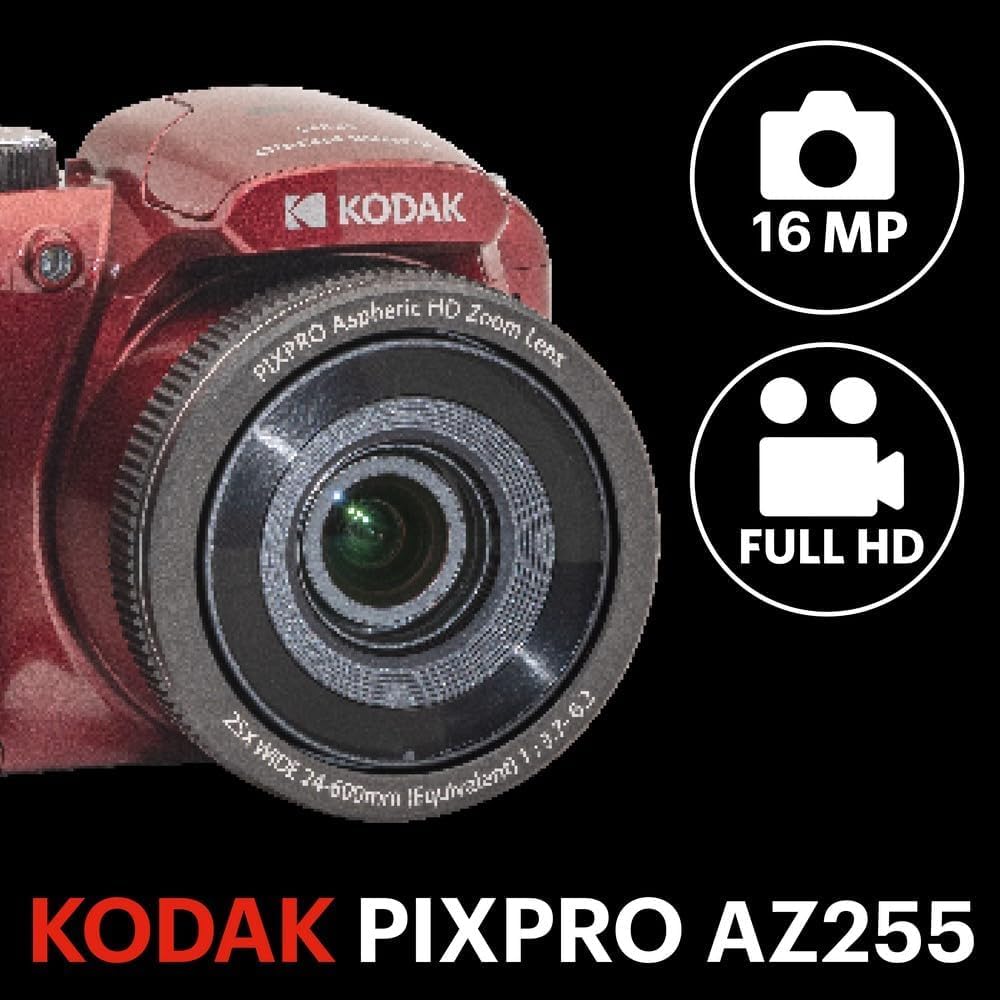 KODAK PIXPRO AZ255 - Cámara digital de 16 MP, zoom óptico 25x, AA,...