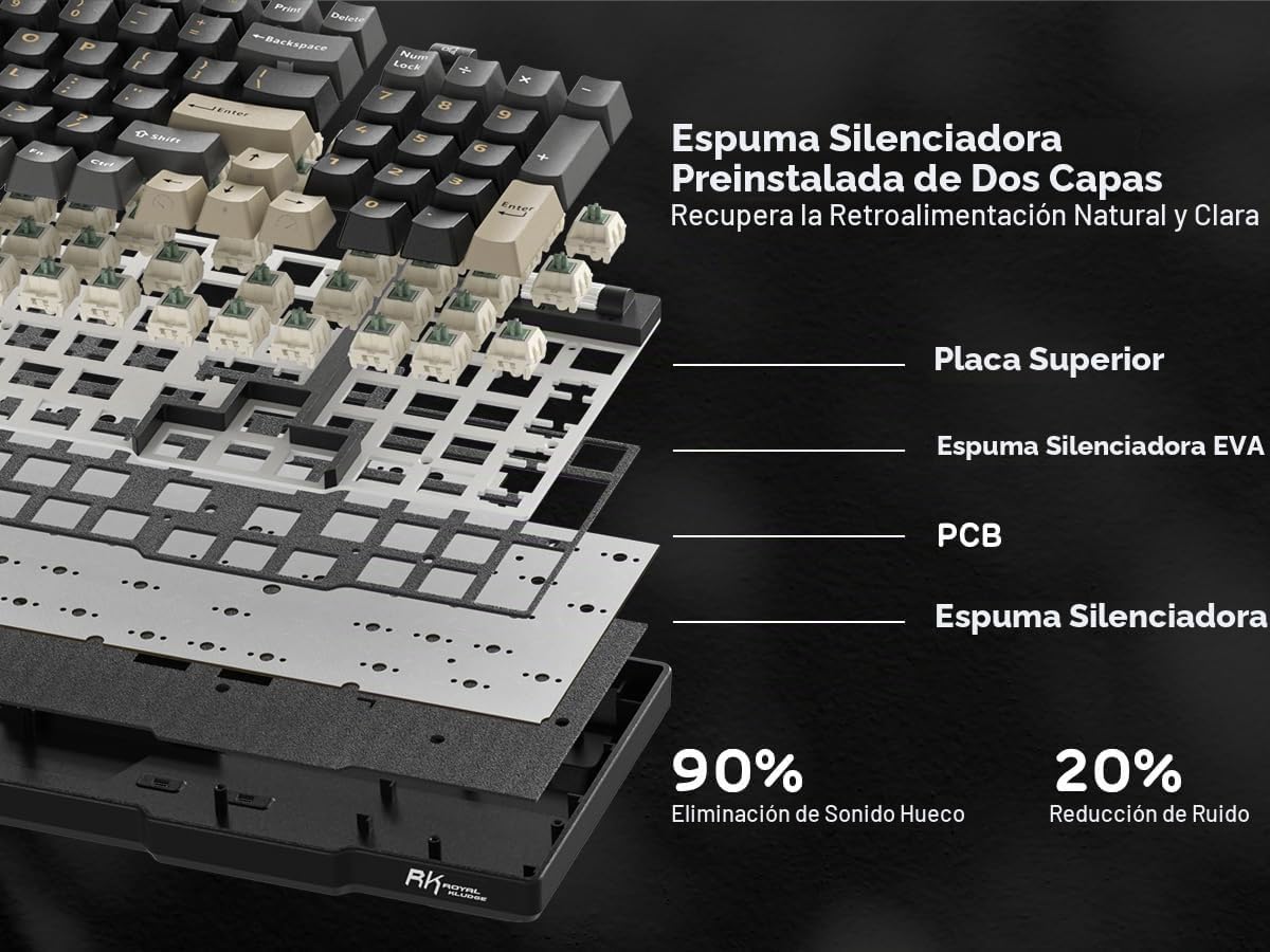RK ROYAL KLUDGE RK96 RGB Edición Limitada, teclado mecánico inalámb...