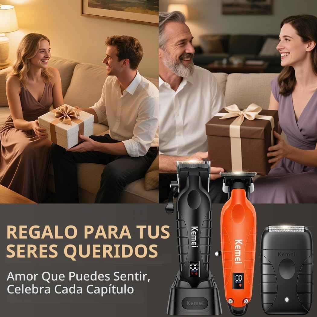 KEMEI Cortapelos para hombres profesionales, juego de cortapelos y...