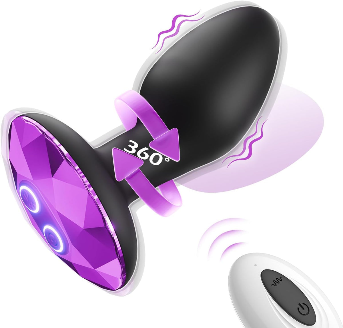 Vibrador Anal Juguetes Sexuales para Adultos con 10 Modos de Rotaci...