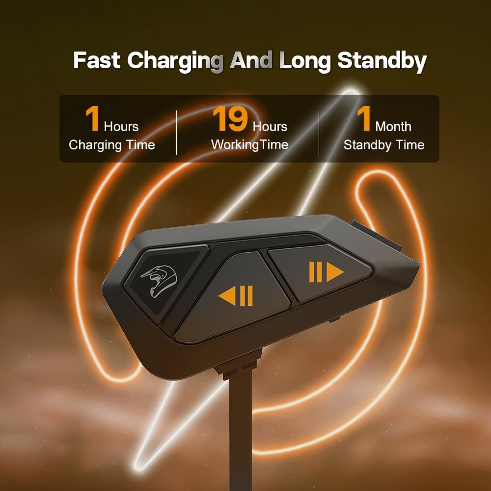 FreedConn FG - Intercomunicador de casco Bluetooth, comunicación de...