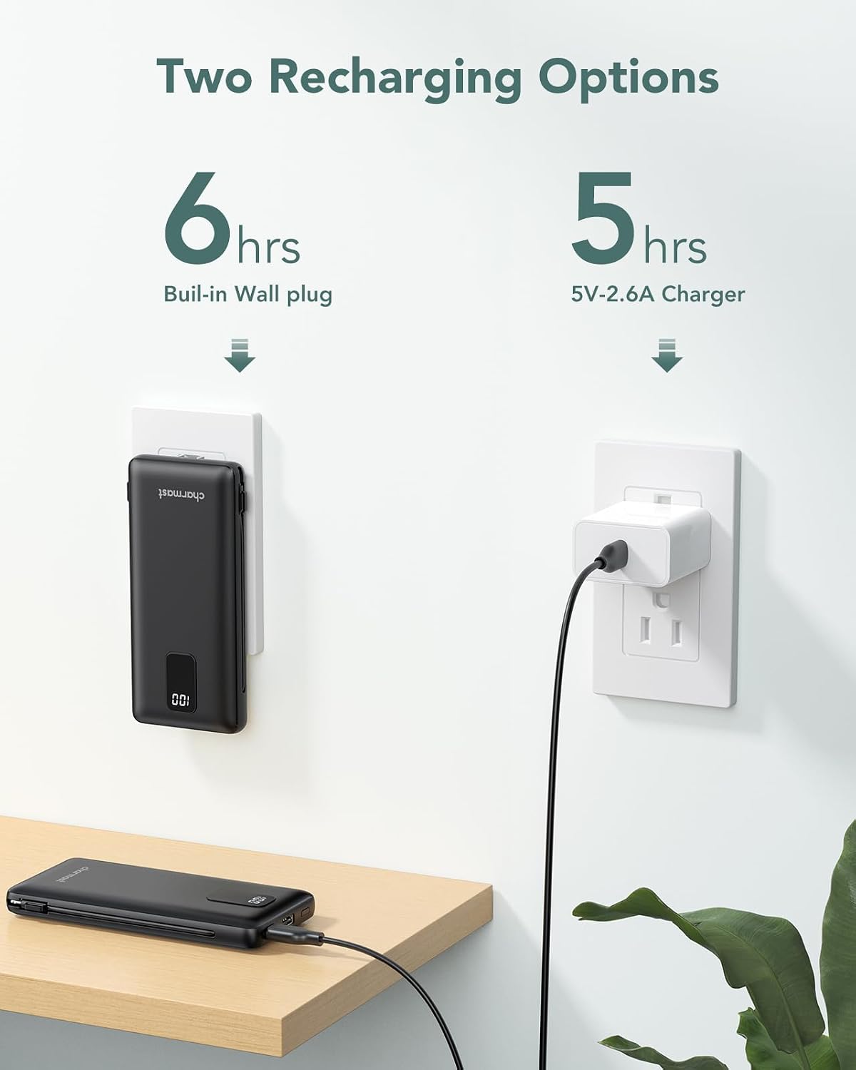 charmast Banco portátil 10000mAh del poder del cargador con el ench...