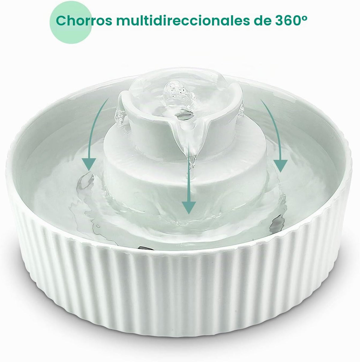 Fuente de agua de cerámica para gatos, 2.1L\/71 onzas, fuente de ag...