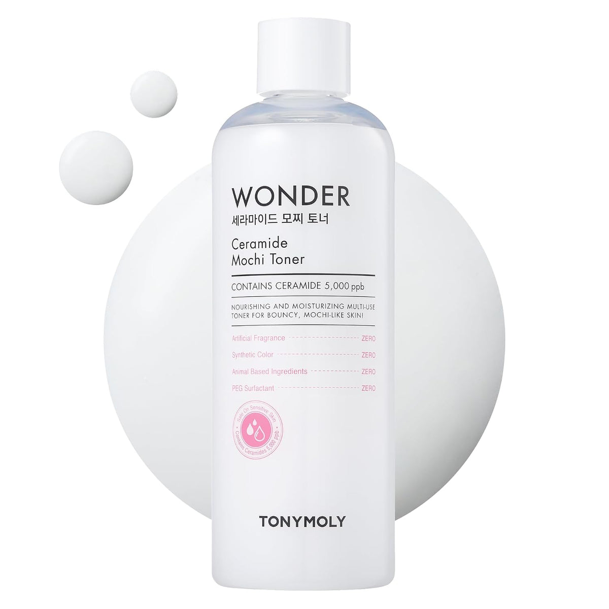 TONYMOLY Wonder Ceramide Mochi Tóner lechoso, tóner hidratante core...