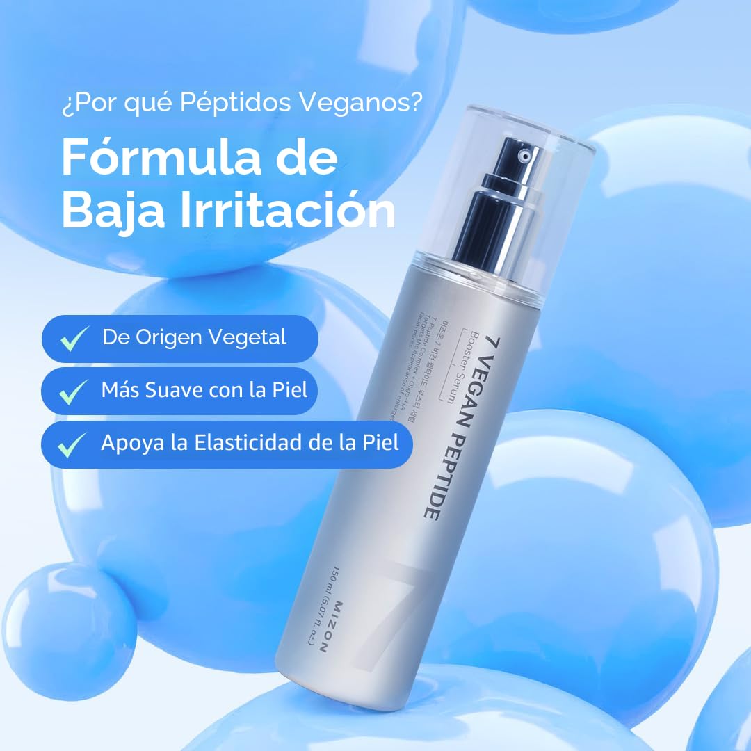MIZON 7 Suero de refuerzo de péptidos veganos, 5.07 fl oz | Suero c...
