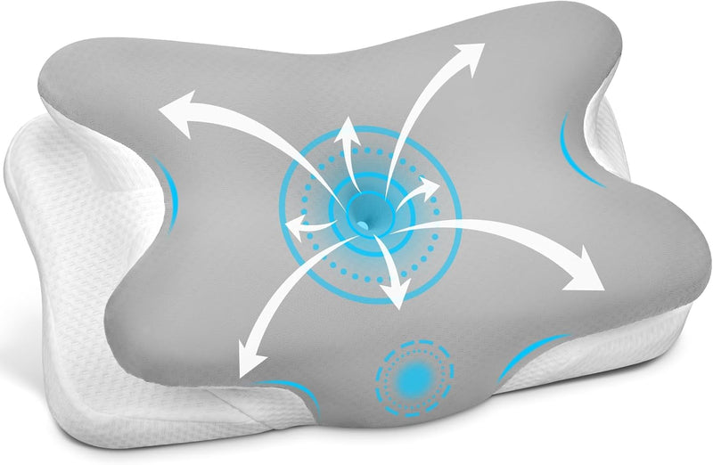 Ehomfory Almohada cervical para el cuello, almohada ergonómica ajus...