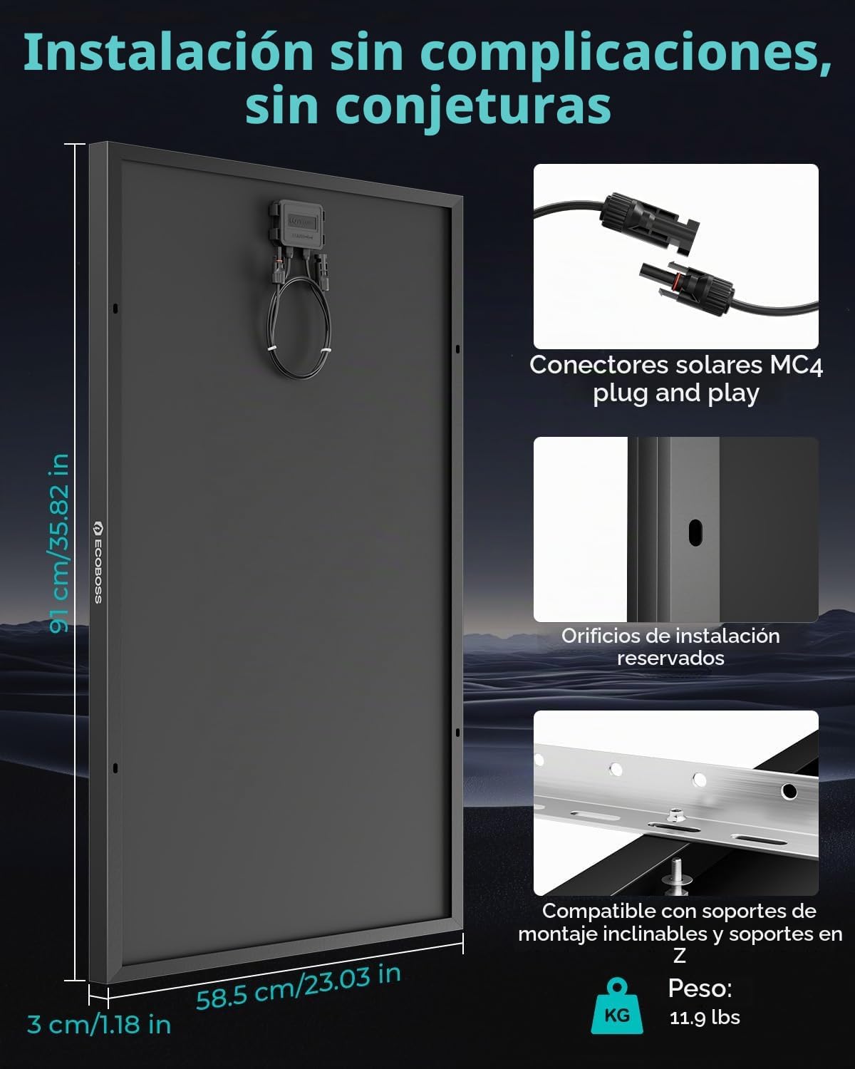 Panel solar de la certificación de 1000W TÜV, 10PC 100W tipo N 25,8...