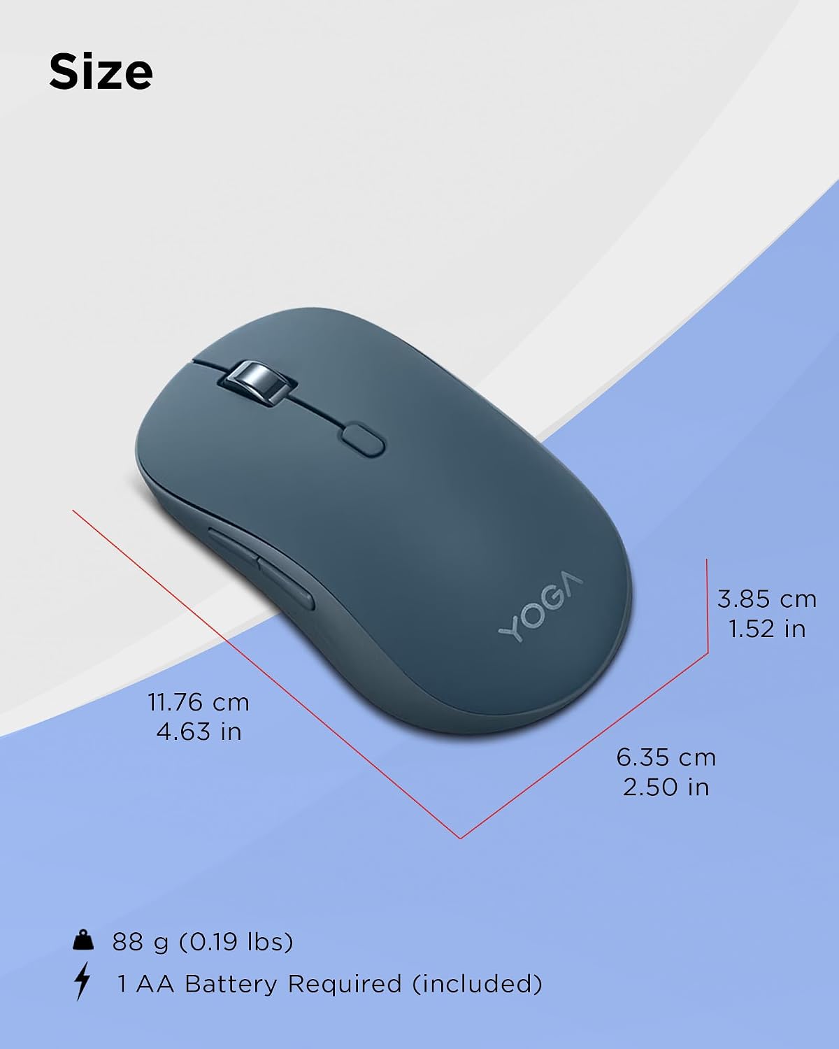 Ratón Lenovo Yoga Bluetooth silencioso, ajuste de DPI de 3 niveles,...
