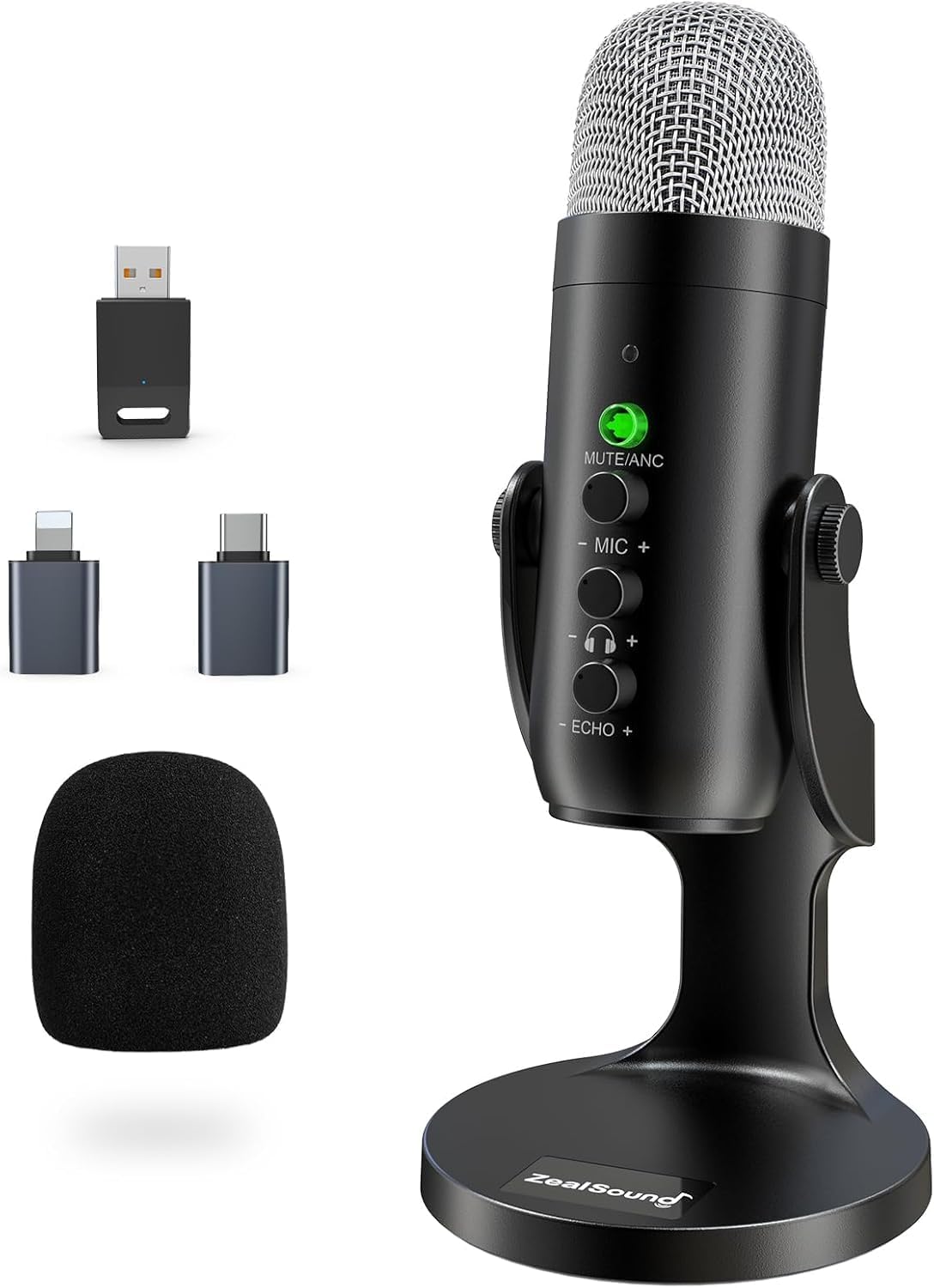 Micrófono inalámbrico ZealSound para PC, iPhone, iPad y Android, mi...