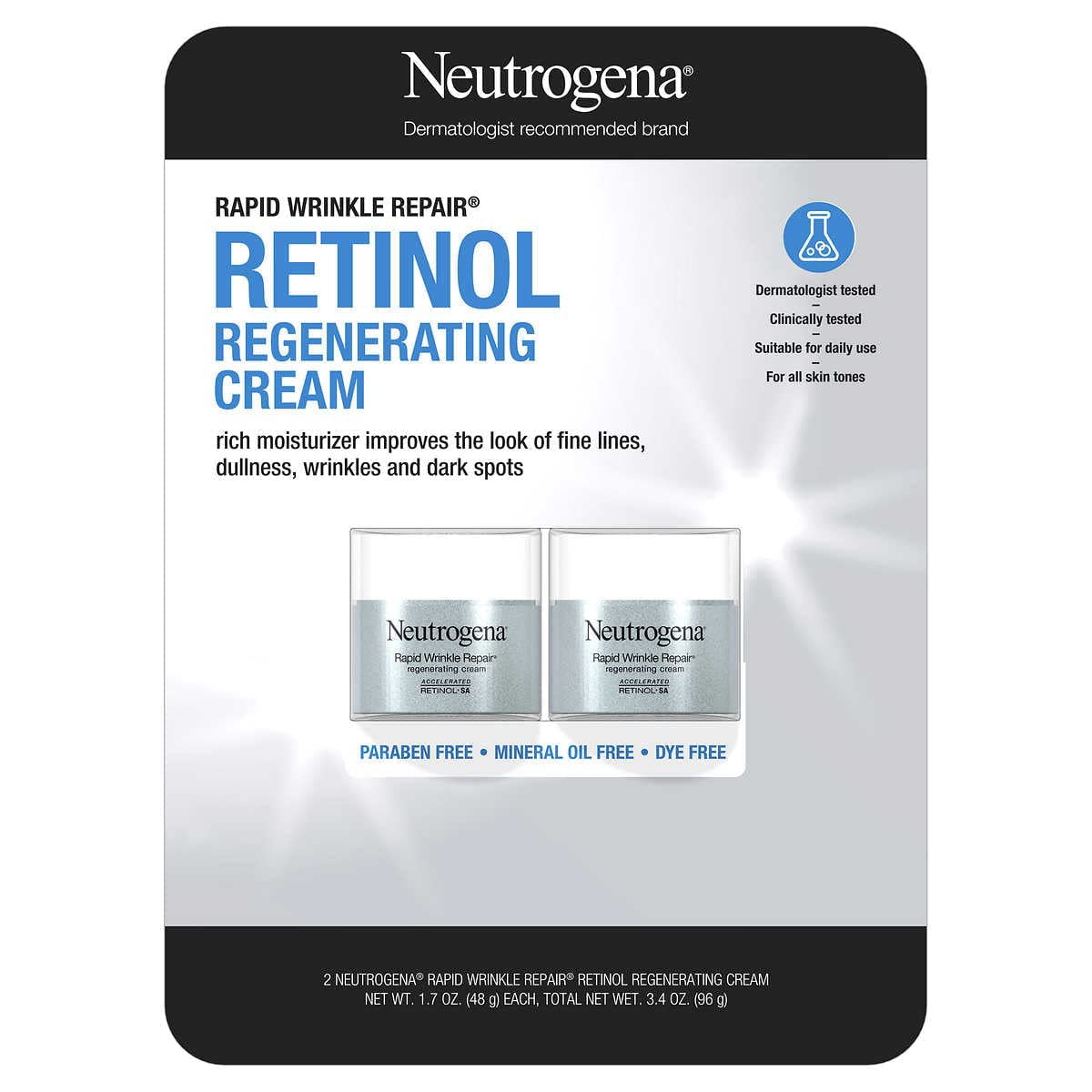 Neutrogena Hidratante facial de retinol para reparación rápida de a...