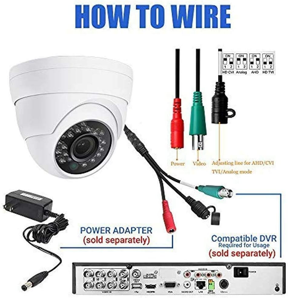 Real HD 5MP Cámara de seguridad con visión nocturna a todo color, d...