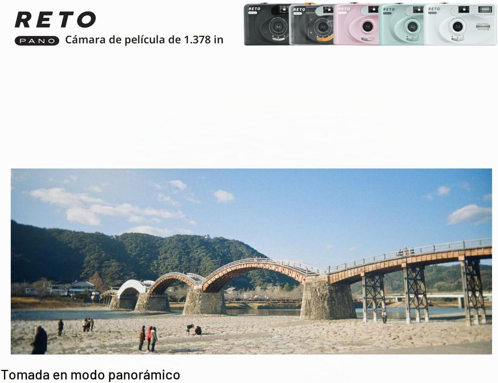 RETO PANO - Cámara de película de 1.378 in, lente de 0.866 in de an...