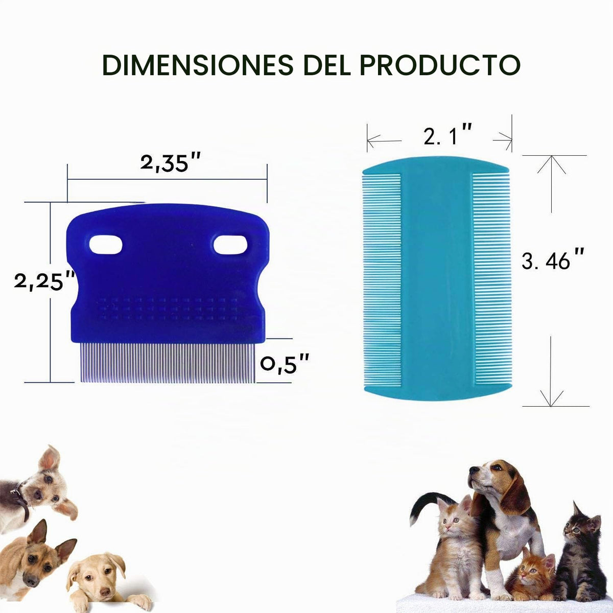 Peines quitamanchas de lágrimas para perros, 3 piezas de peine para...