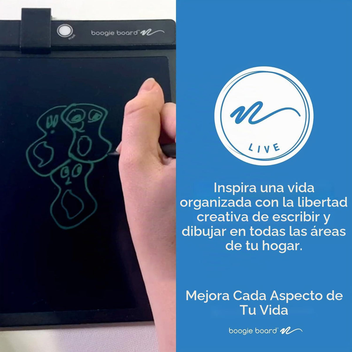 Boogie Board Basics Tabla de Escritura Reutilizable - Tableta de Di...