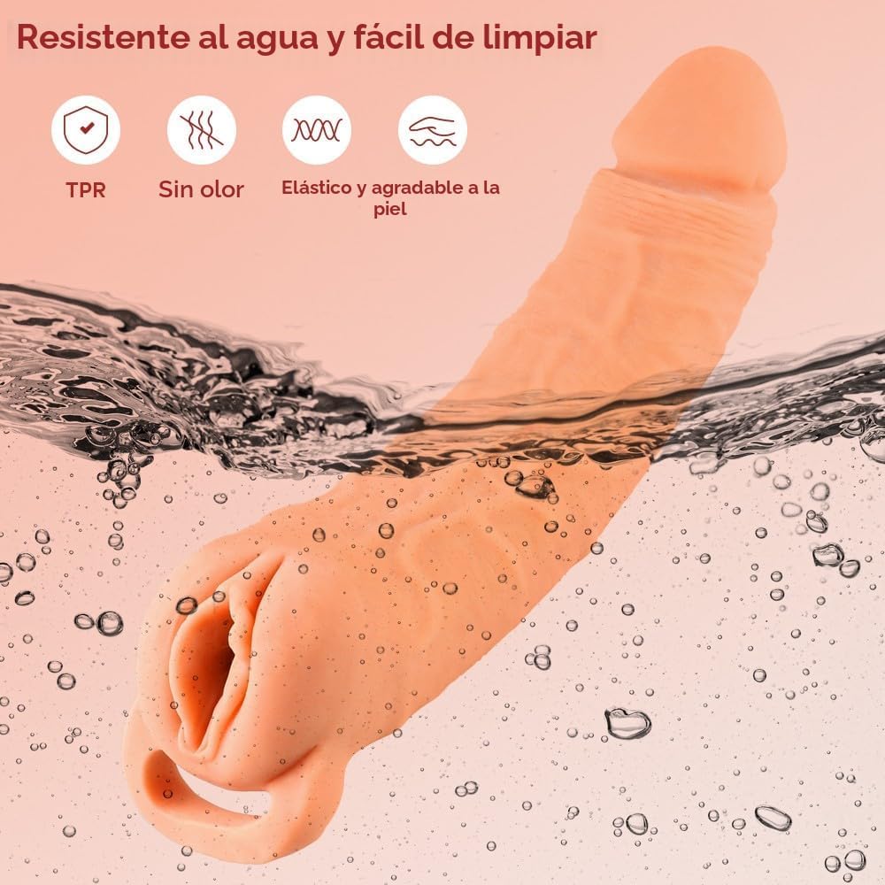 QuenchJoy Extensor de pene con anillo para el pene masturbador masc...