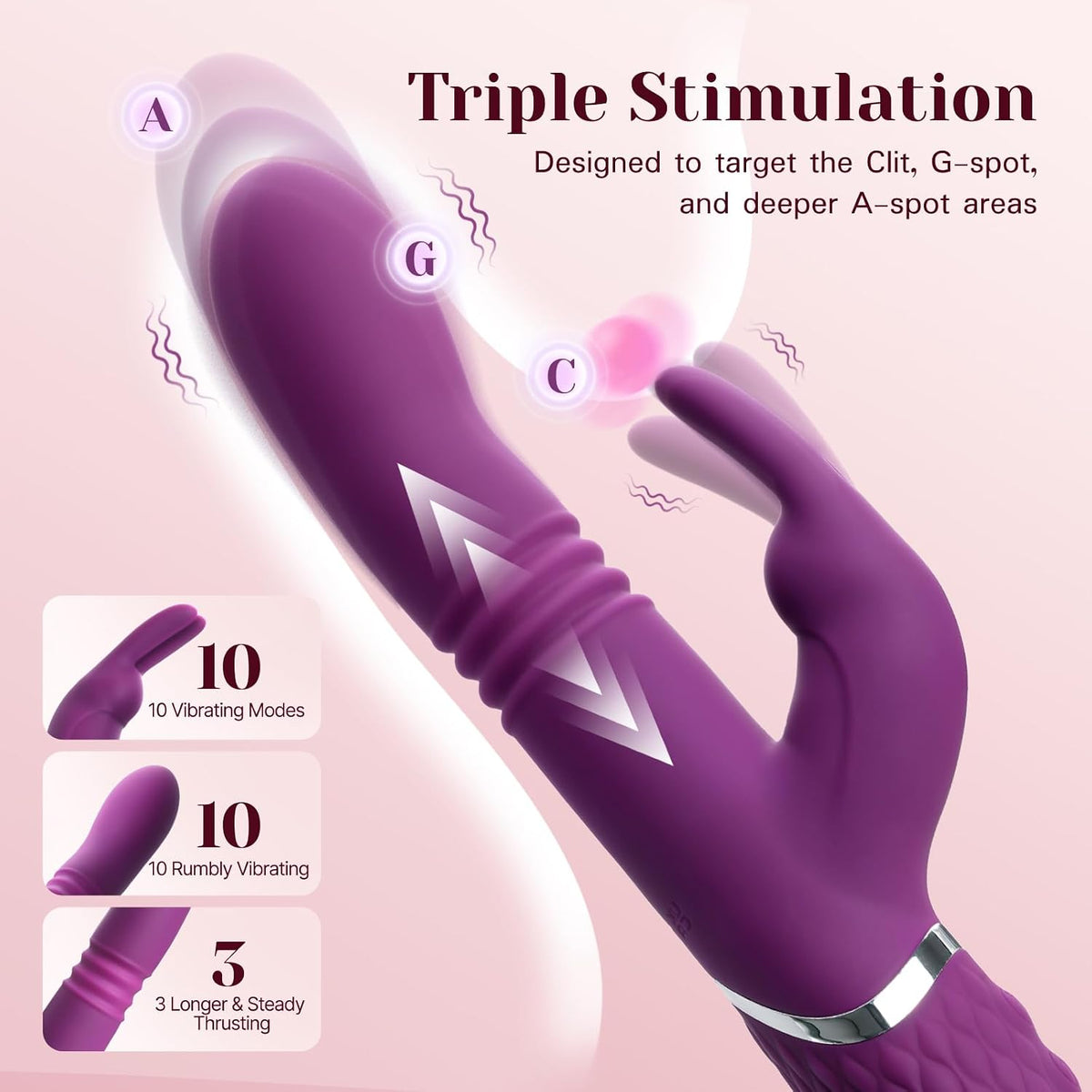 Tracy's Dog Evohare 3 en 1 G Spot Conejo Vibrador Adulto Juguet...