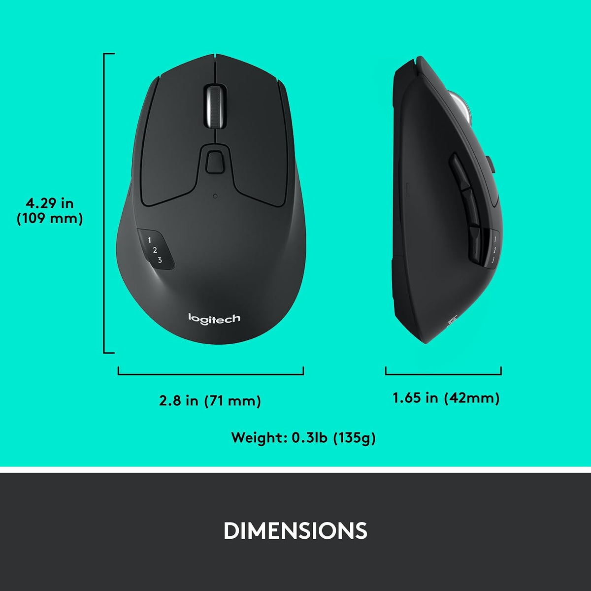 Logitech M720 Triathalon Ratón Inalámbrico De Tamaño Completo | Con...