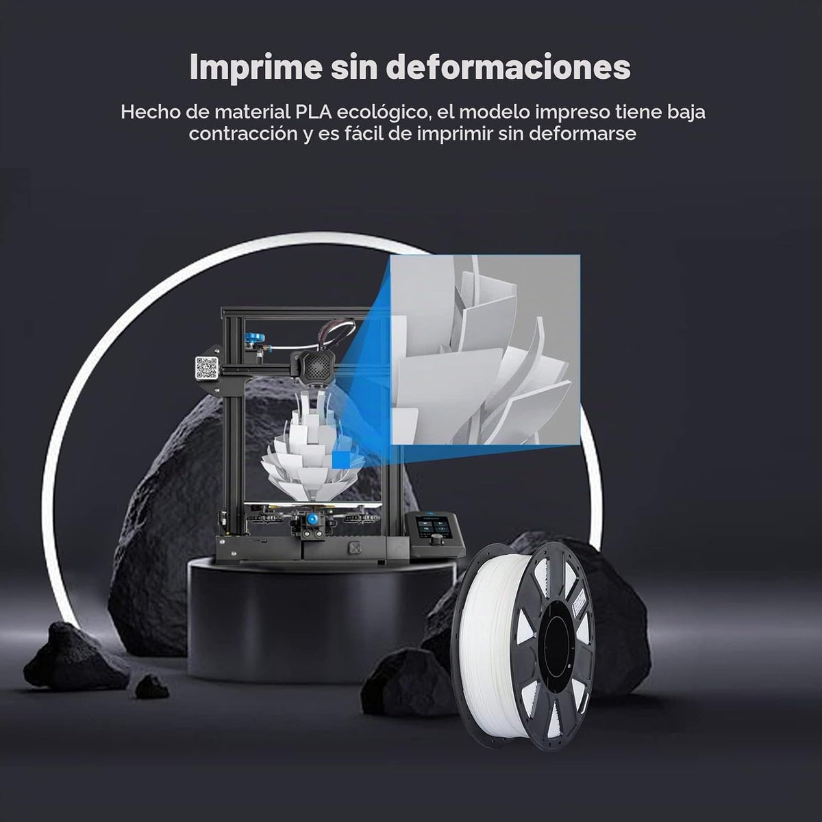 Creality Filamento para Impresora 3D, Filamento PLA 1.75mm Paquete...