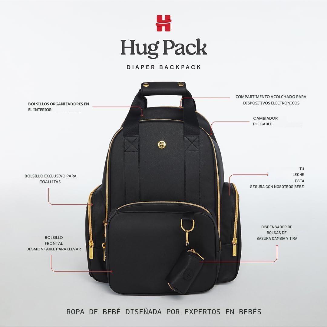 HUGGIES Mochila para pañales unisex para adultos, cuero coñac, tall...