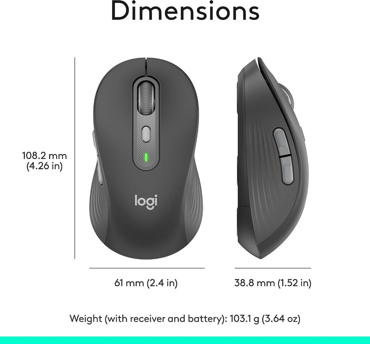 Logitech Signature Plus M750 - Mouse inalámbrico para manos pequeña...