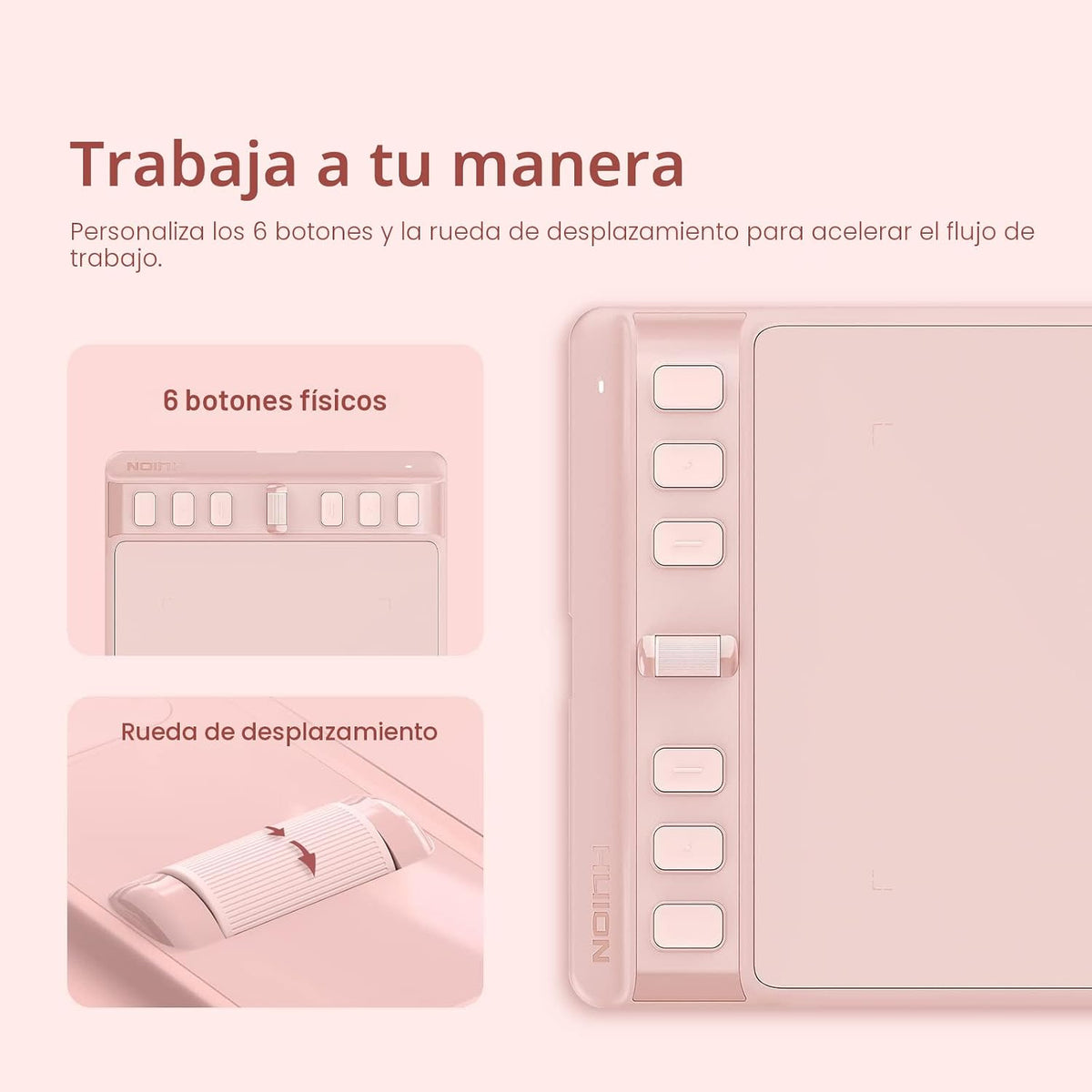 HUION Inspiroy 2 Tableta de dibujo pequeña con rueda de desplazamie...