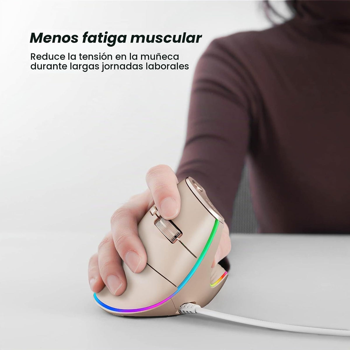 Nulea M504 Ratón vertical con cable, mouse óptico ergonómico USB co...