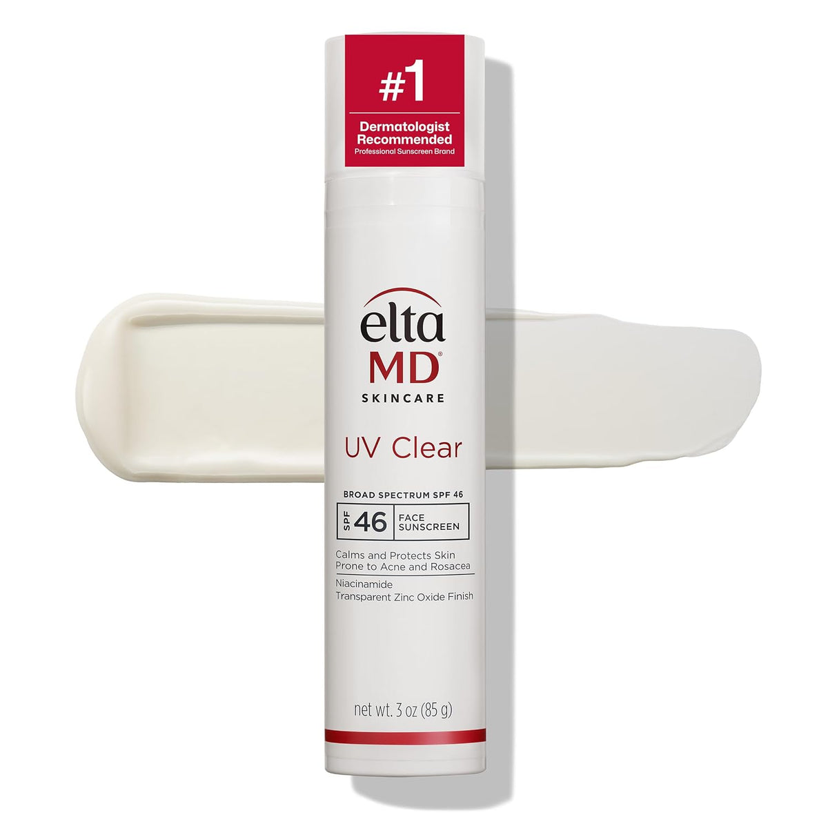 Protector solar facial transparente UV EltaMD con óxido de zinc, si...