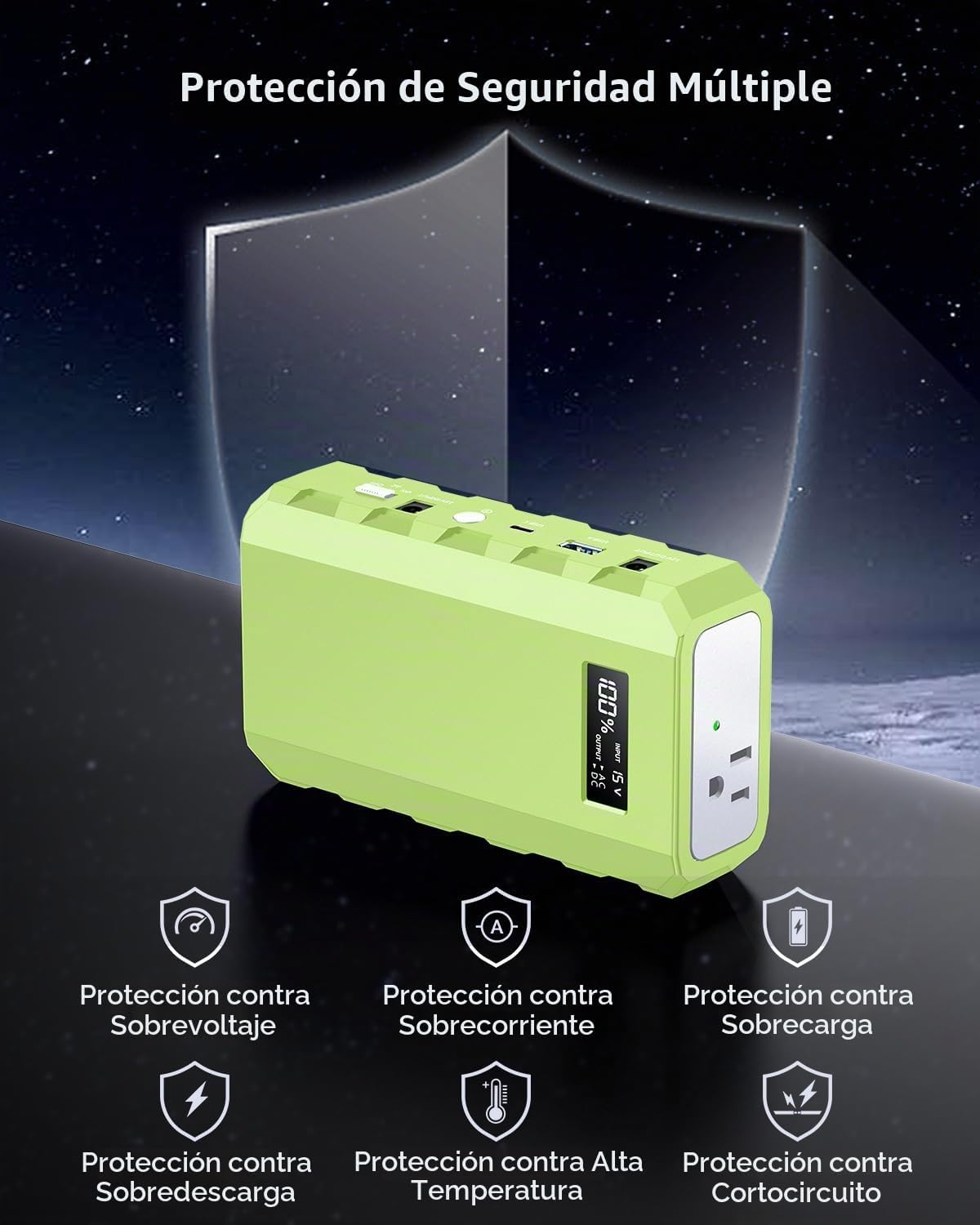 Apowking Banco de energía portátil con salida de CA, cargador portá...