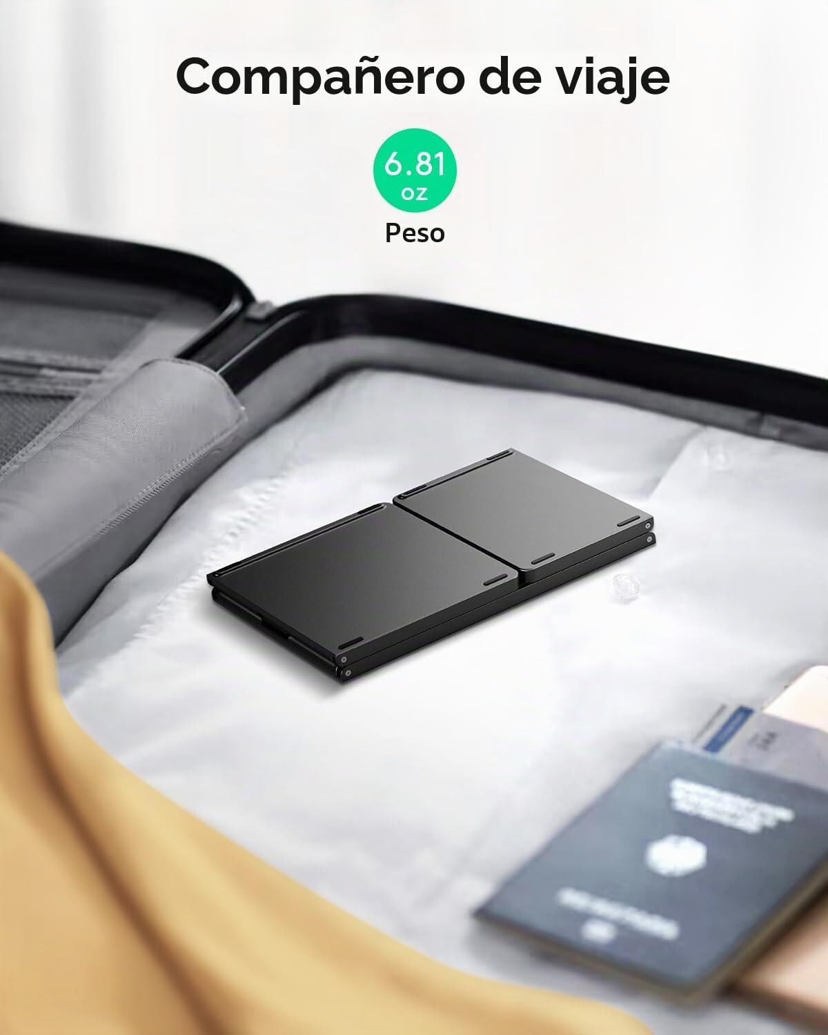 Samsers - Teclado plegable Bluetooth multidispositivo con touchpad,...