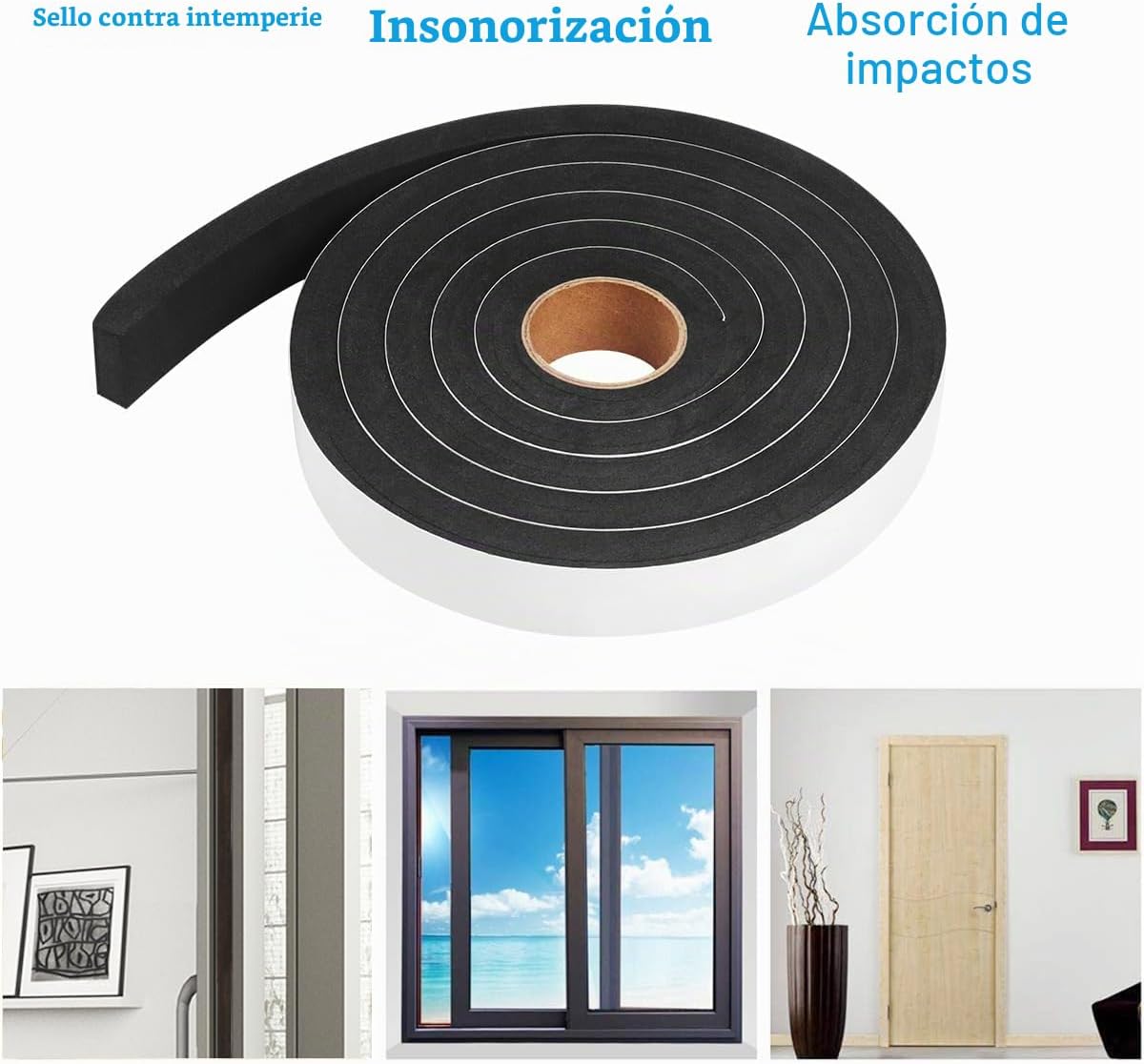Cinta de espuma para sellado, 2 rollos de 1 pulgada de ancho x 1\/2...