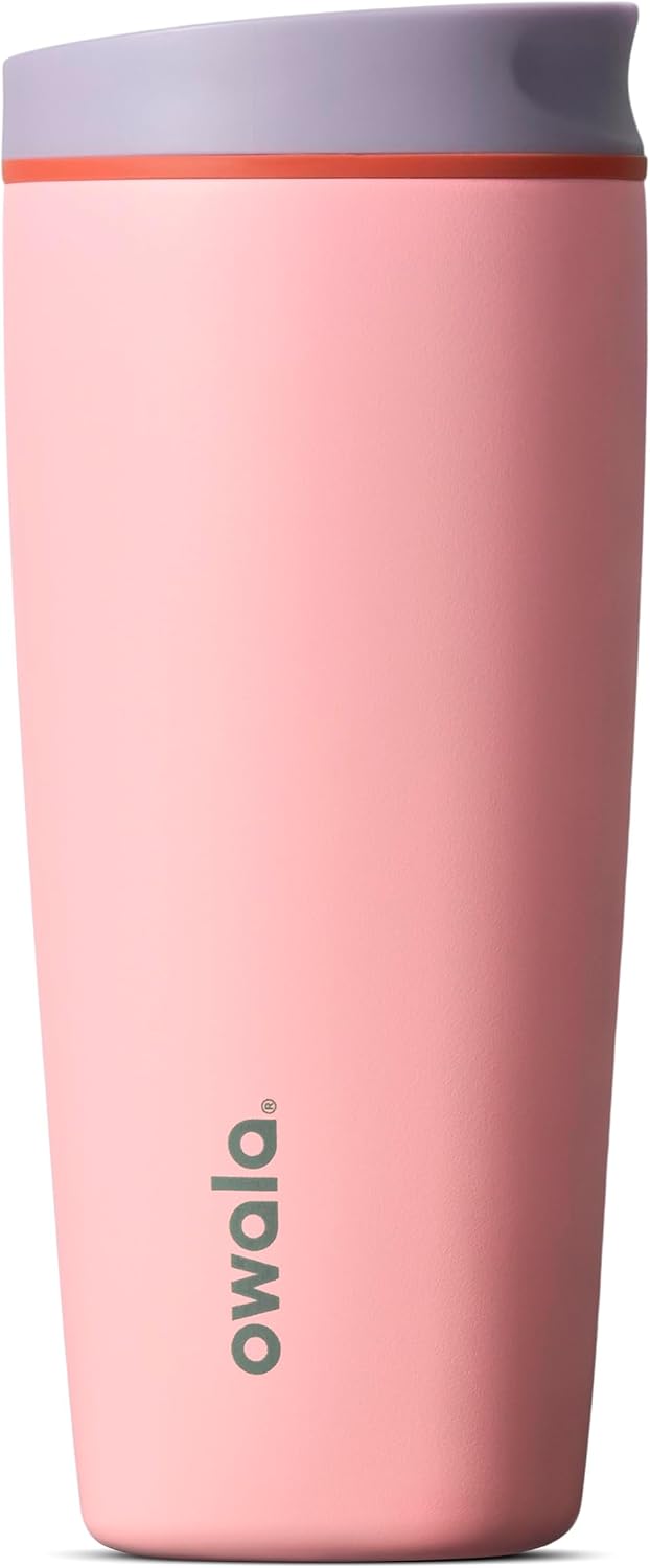 Owala SmoothSip Slider - Vaso de café de acero inoxidable con aisla...