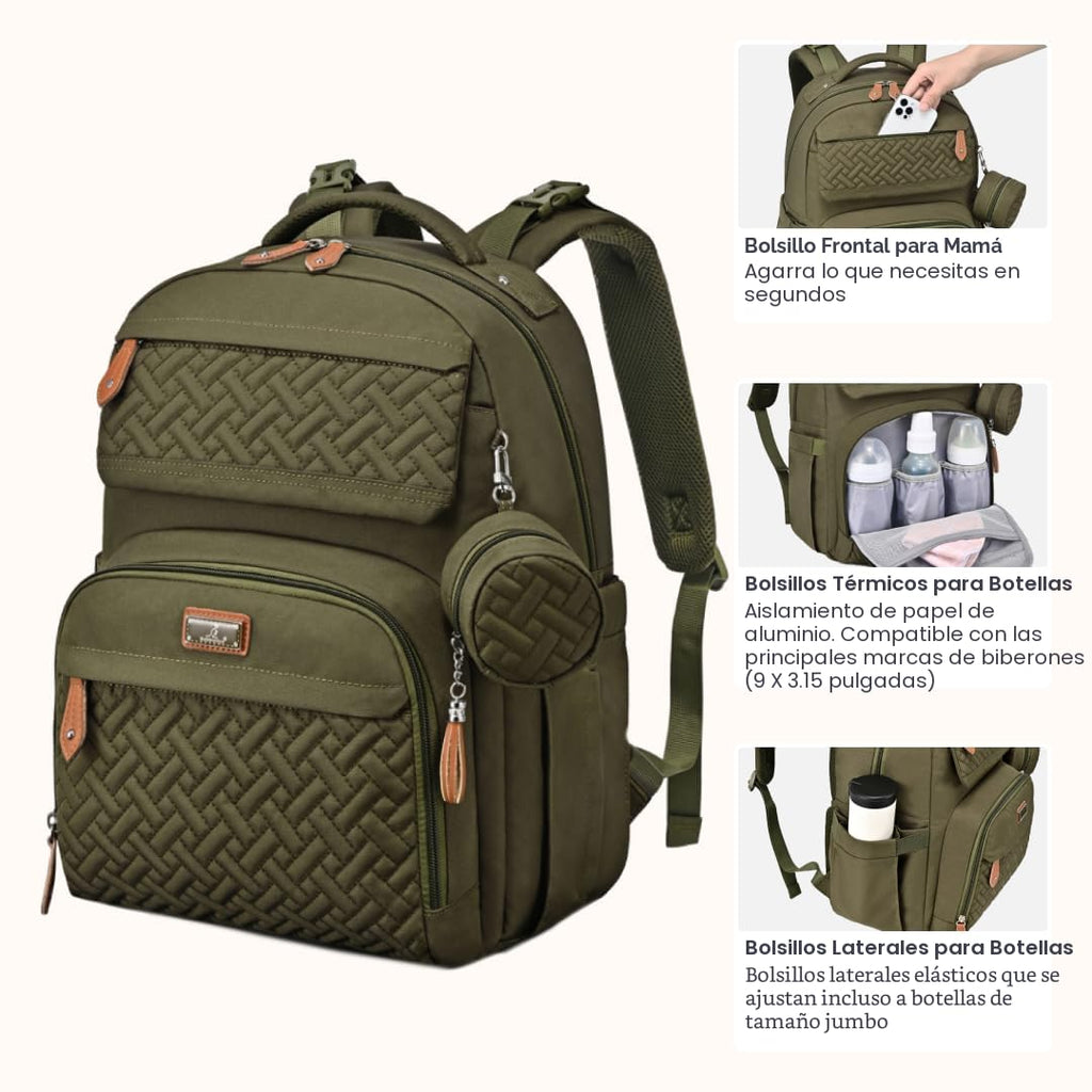 BabbleRoo - Mochila para pañales unisex con cambiador, funda para c...