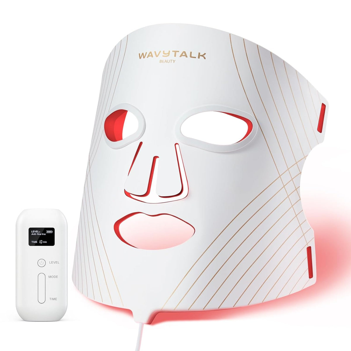 Máscara de terapia de luz roja wavytalk para la cara, máscara facia...